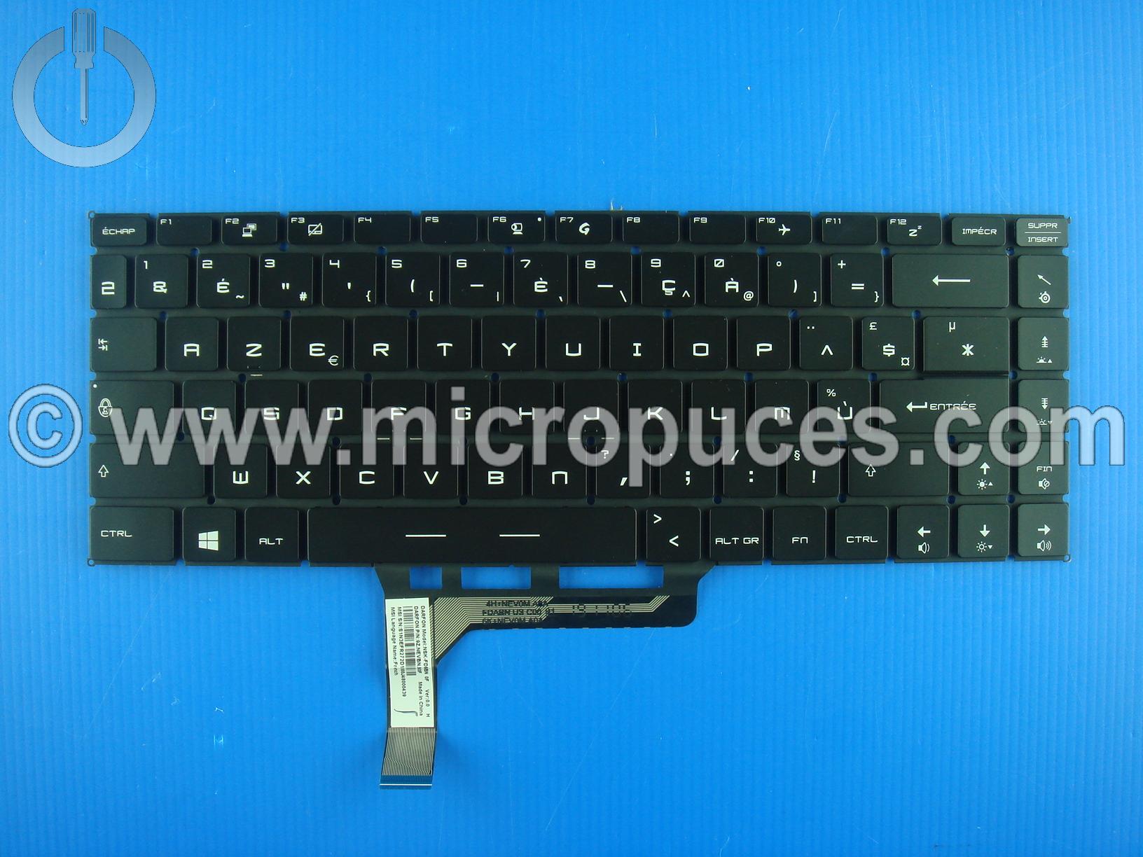 Clavier AZERTY pour MSI GS65 noir