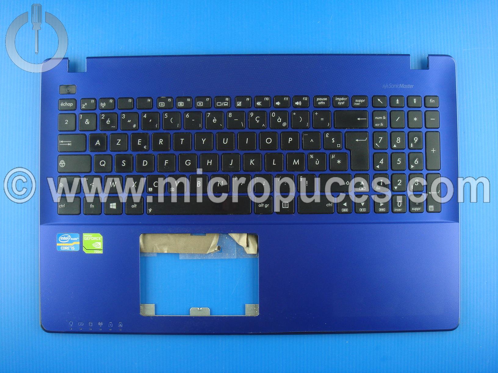 Clavier AZERTY + plasturgie bleue pour ASUS R510