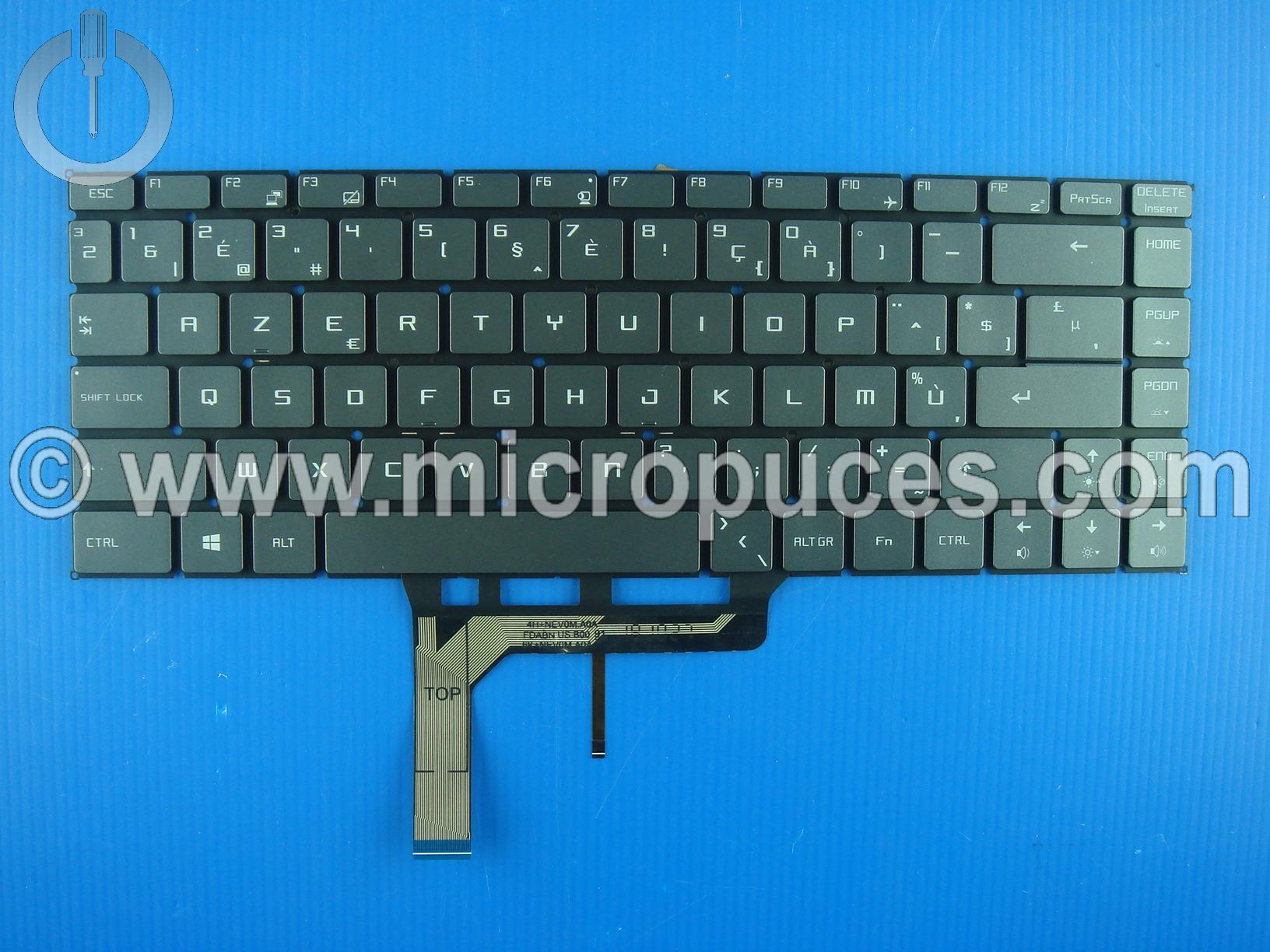 Clavier AZERTY pour MSI GS65 gris