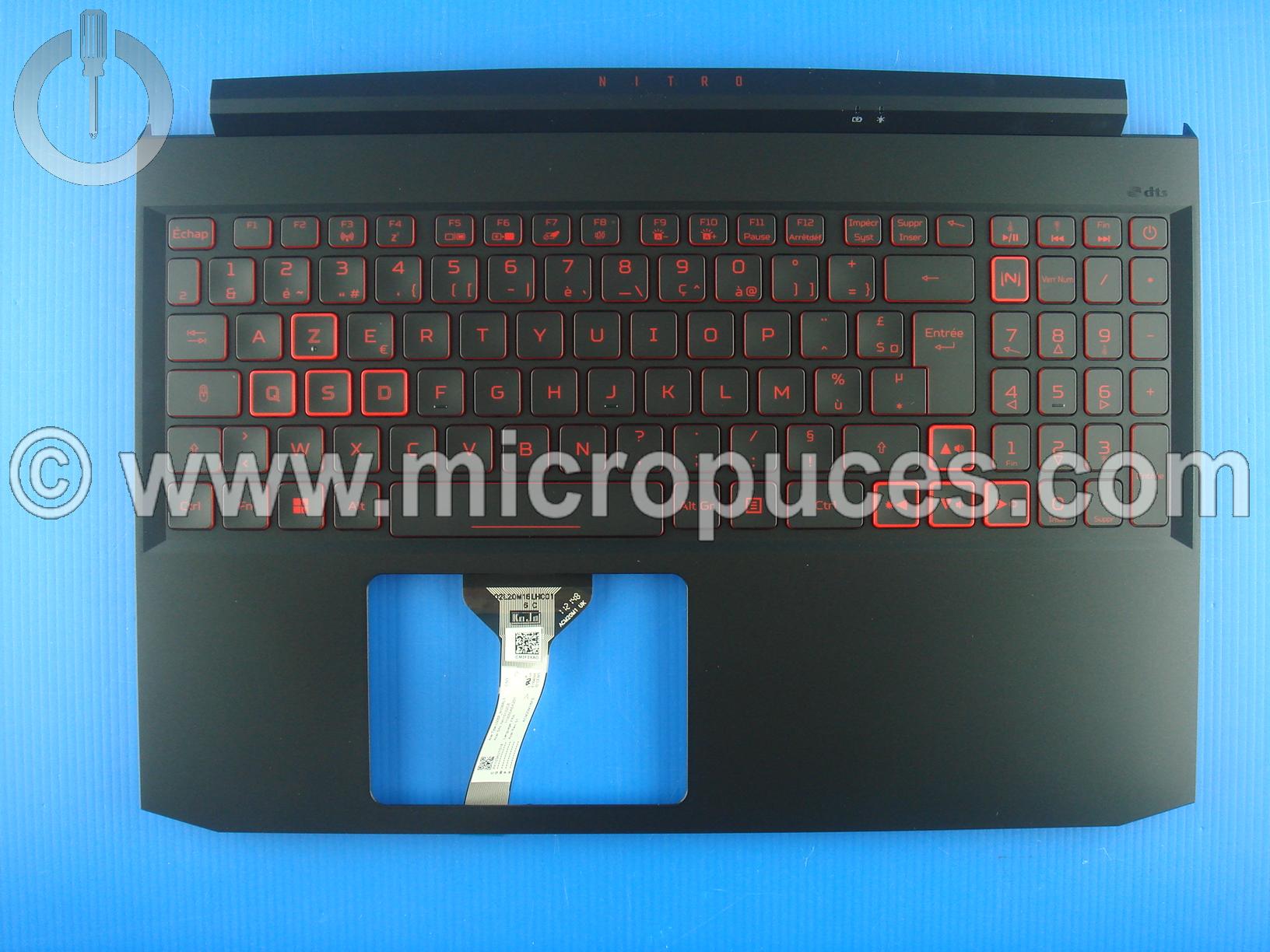 Clavier AZERTY + plasturgie du dessus pour Acer Notebook Nitro AN515-55 ( standard )