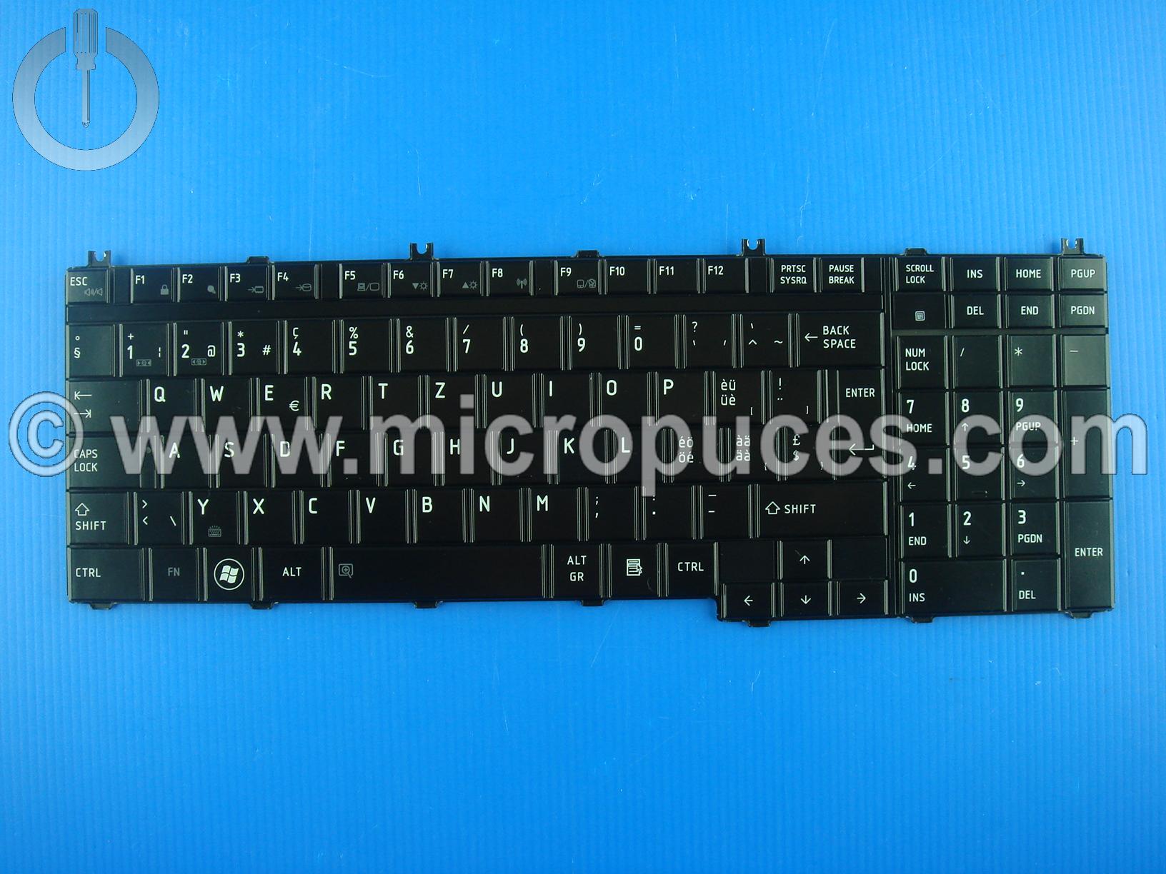 Clavier QWERTZ suisse pour TOSHIBA Satellite P500 (version rtro clair)