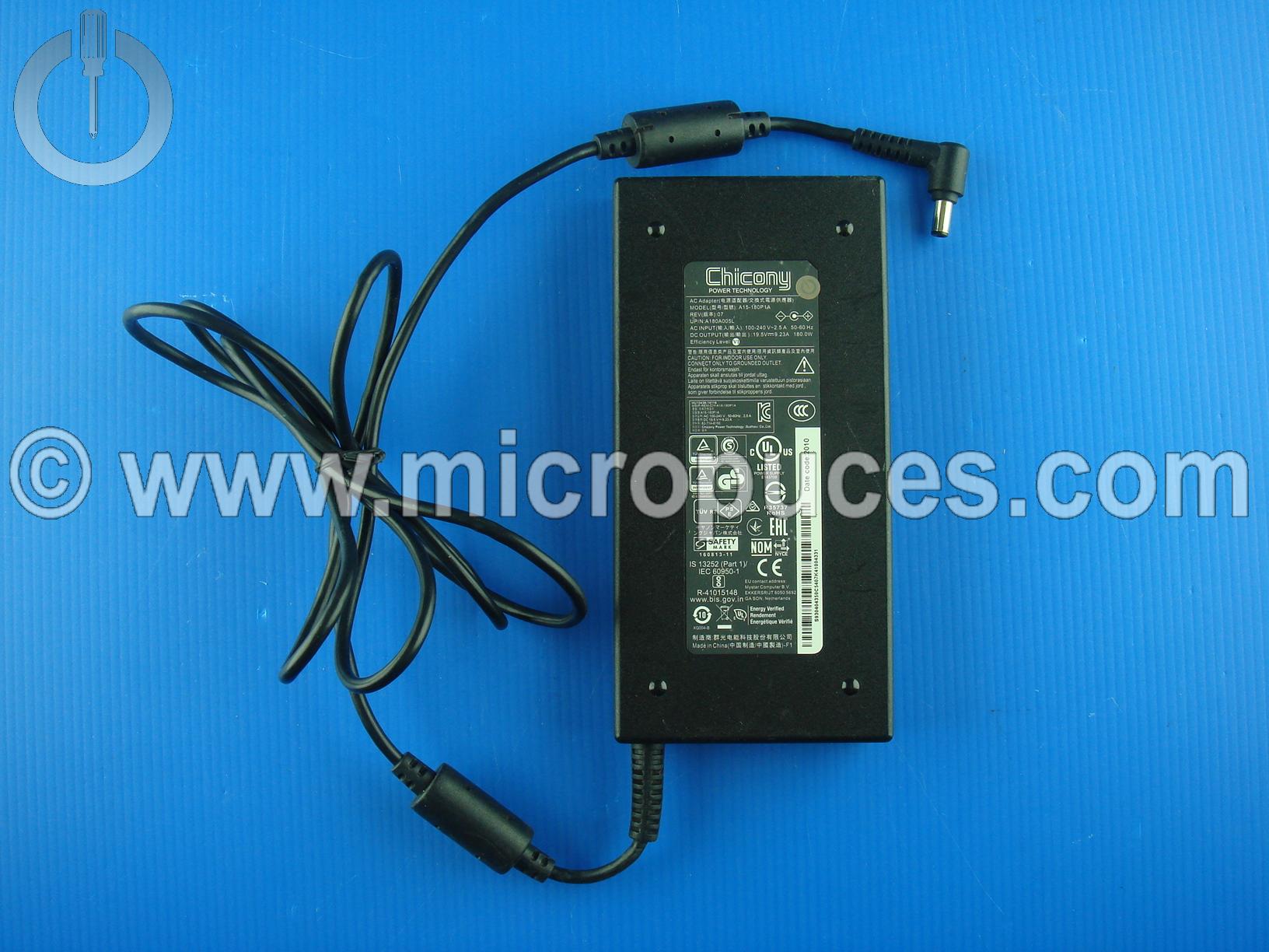 Chargeur Alimentation 19.5V 180W 9.23A pour MSI et ASUS