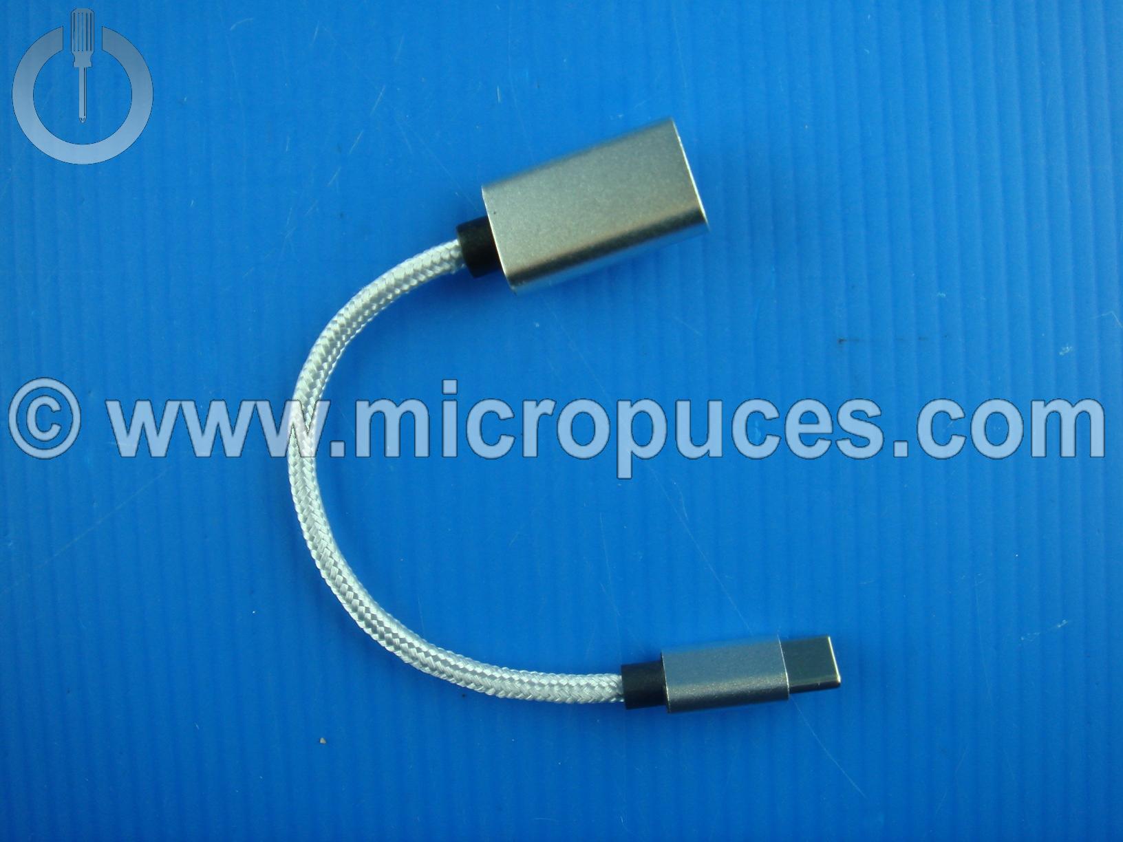 Cable adaptateur USB B OTG pour tablette ou smartphone