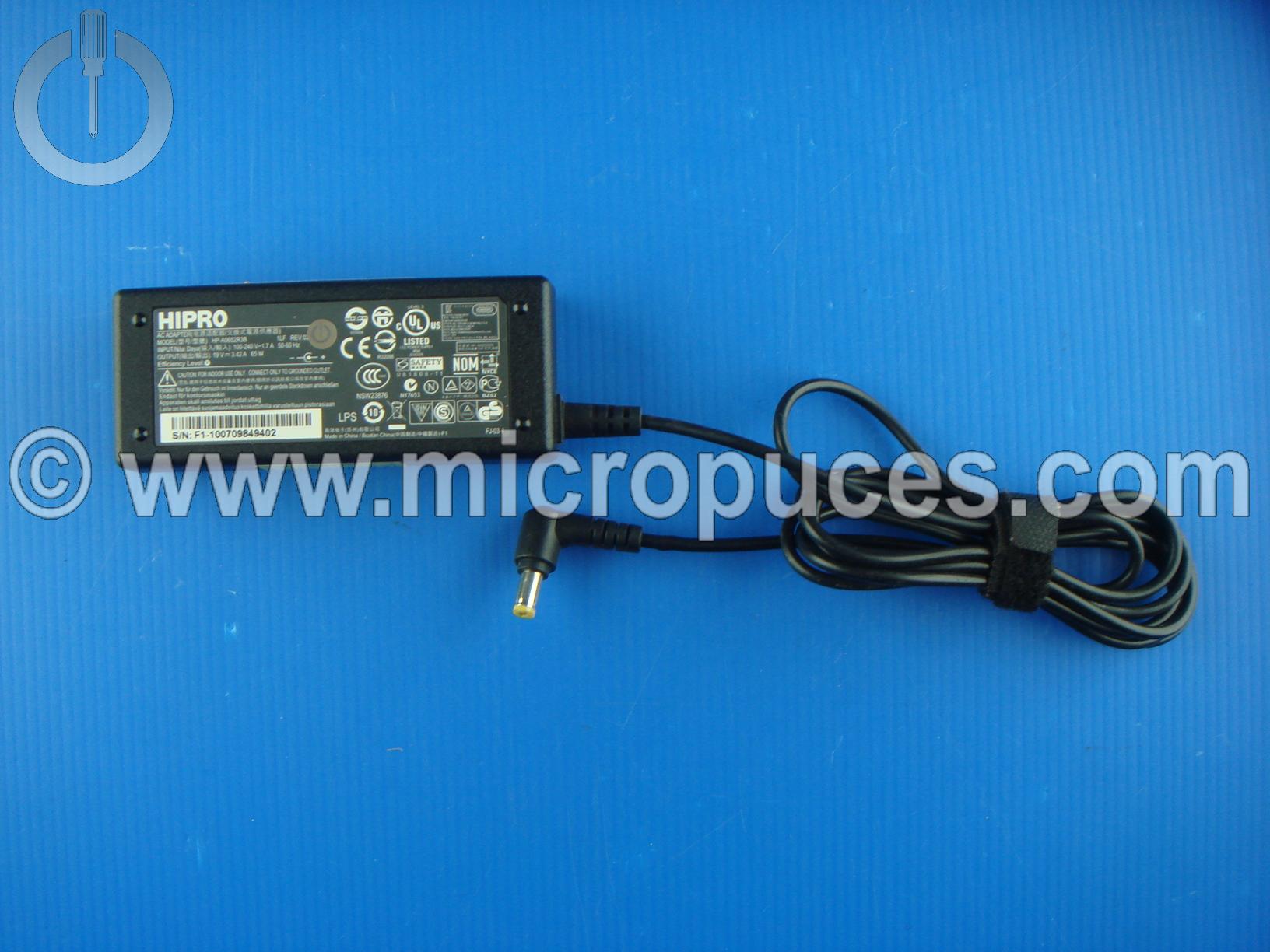Chargeur Alimentation 19V 3.42A pour Packard Bell