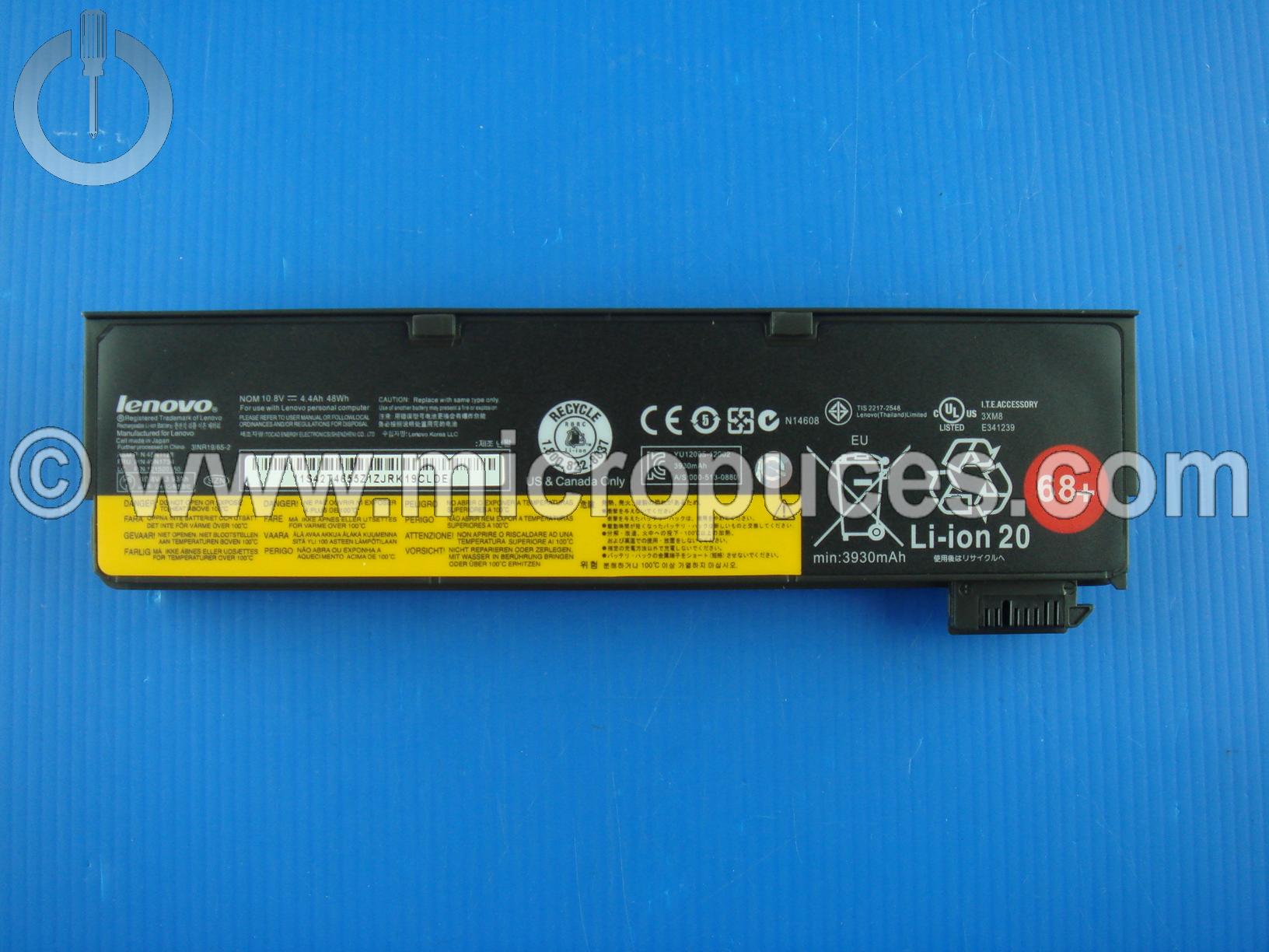 Batterie externe 45N1124 pour Lenovo Thinkpad L560 T560 W550
