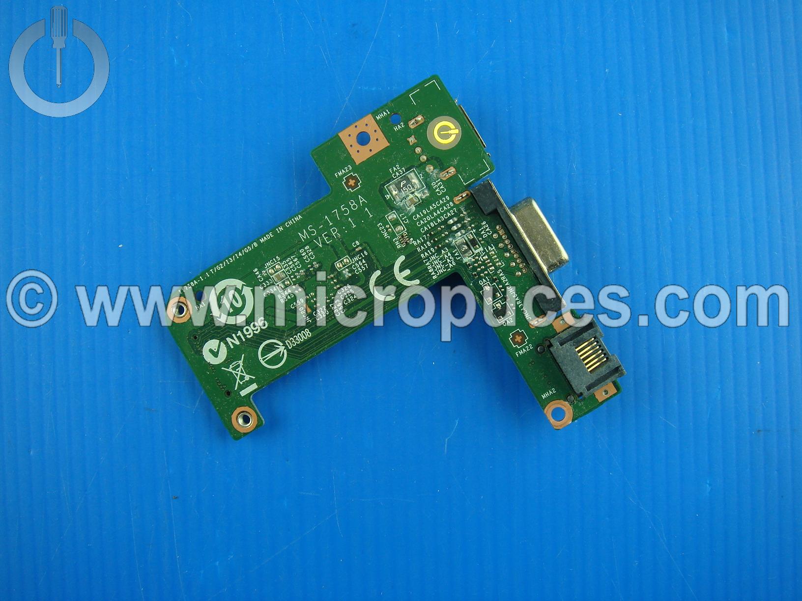 Carte fille VGA + RJ45 pour MSI CR70