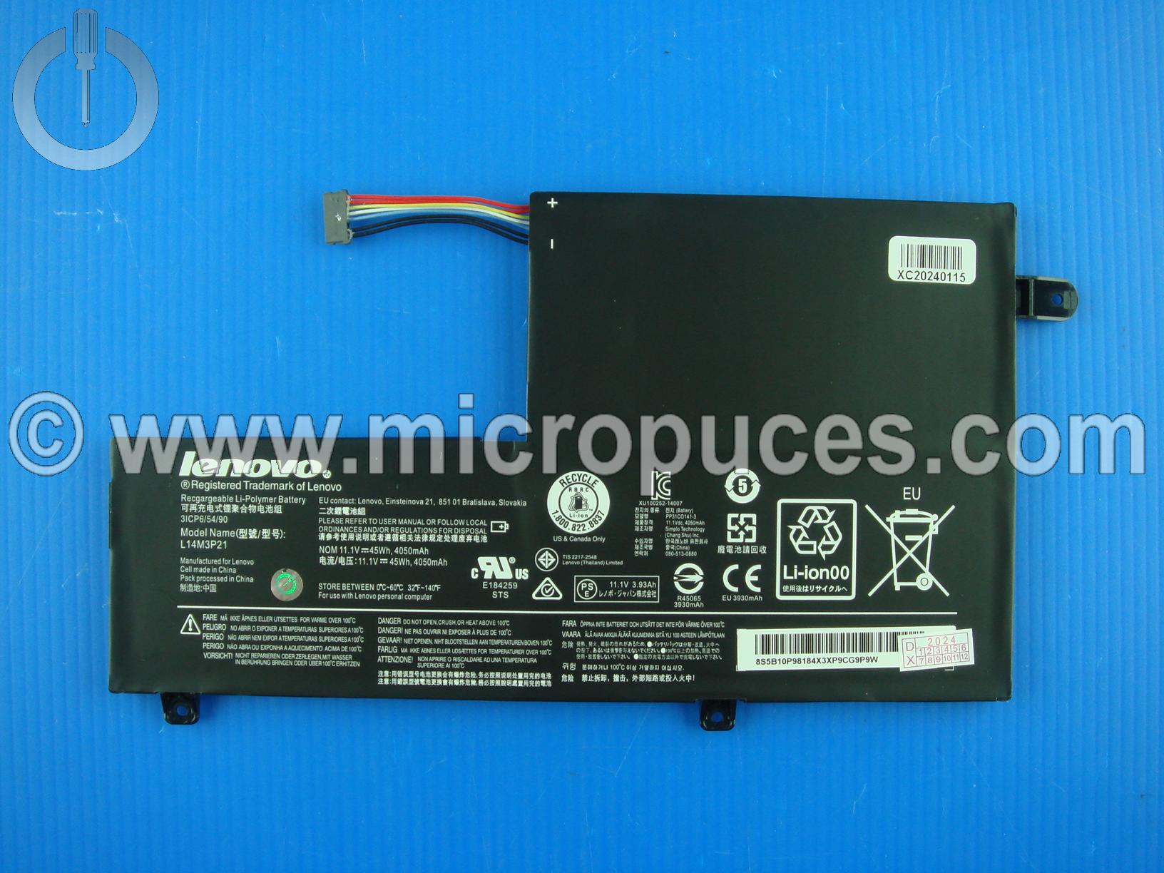 Batterie d'origine pour LENOVO Yoga et Ideapad