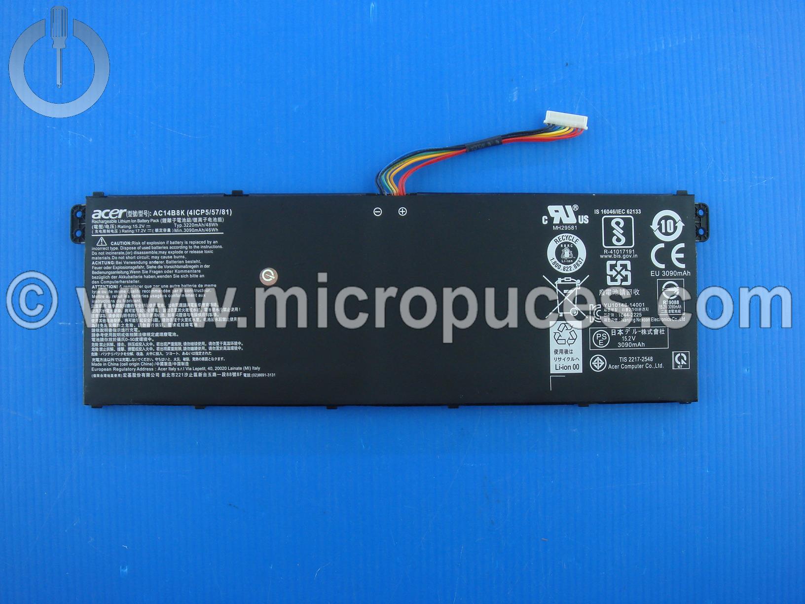 Batterie d'origine AC14B3K pour ACER