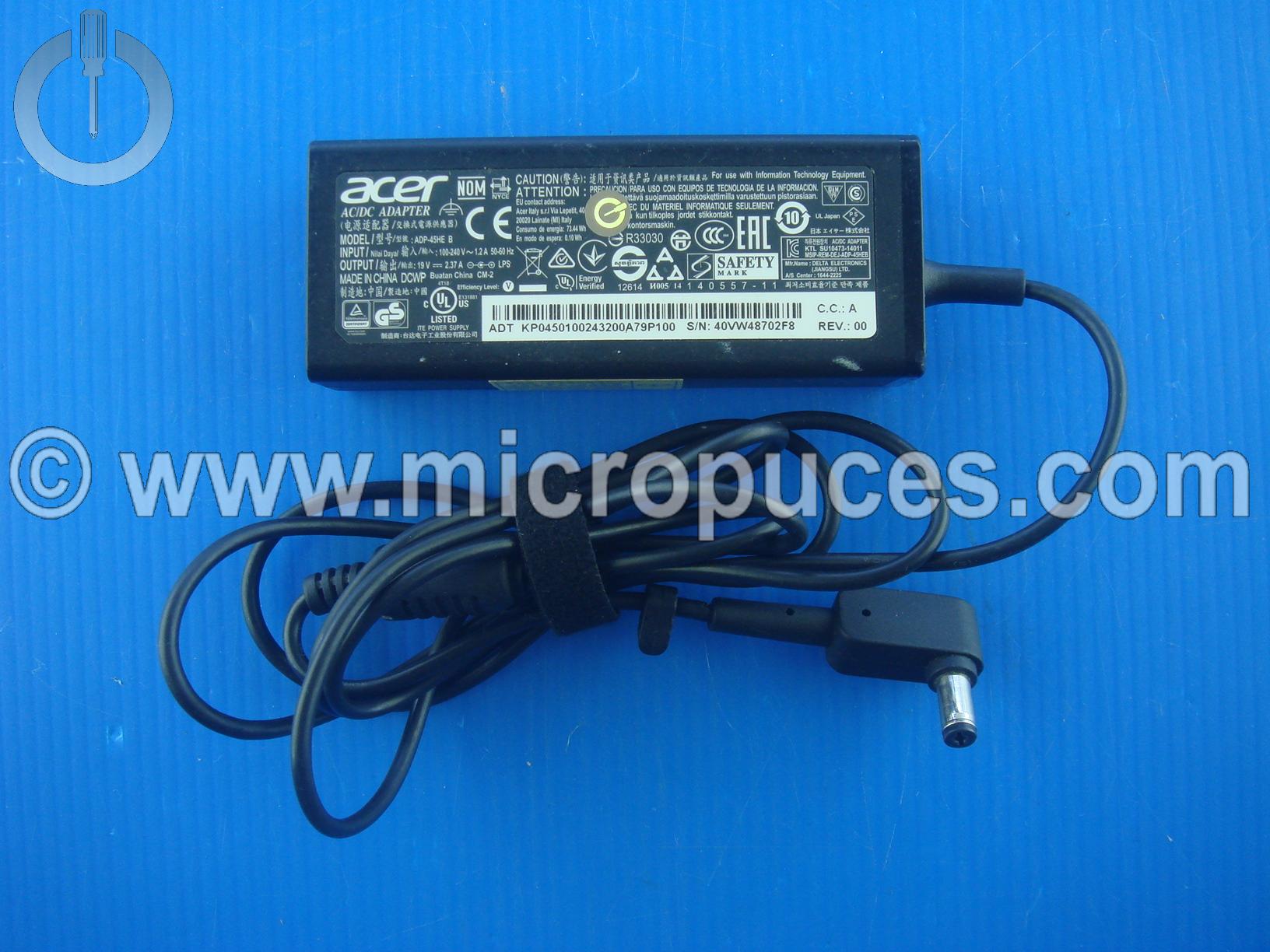 Chargeur ACER ADP-45HE B 19V 2.37A