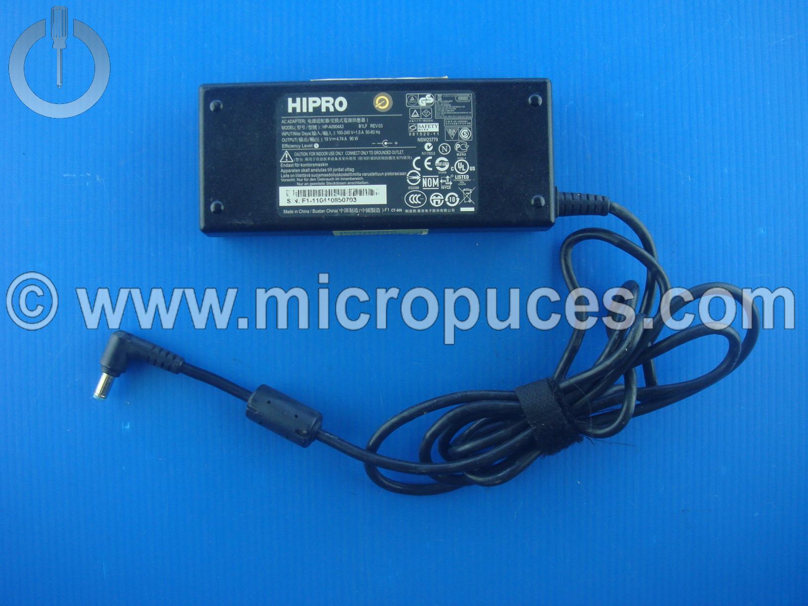 Chargeur Alimentation 19V 4.74A pour Packard Bell