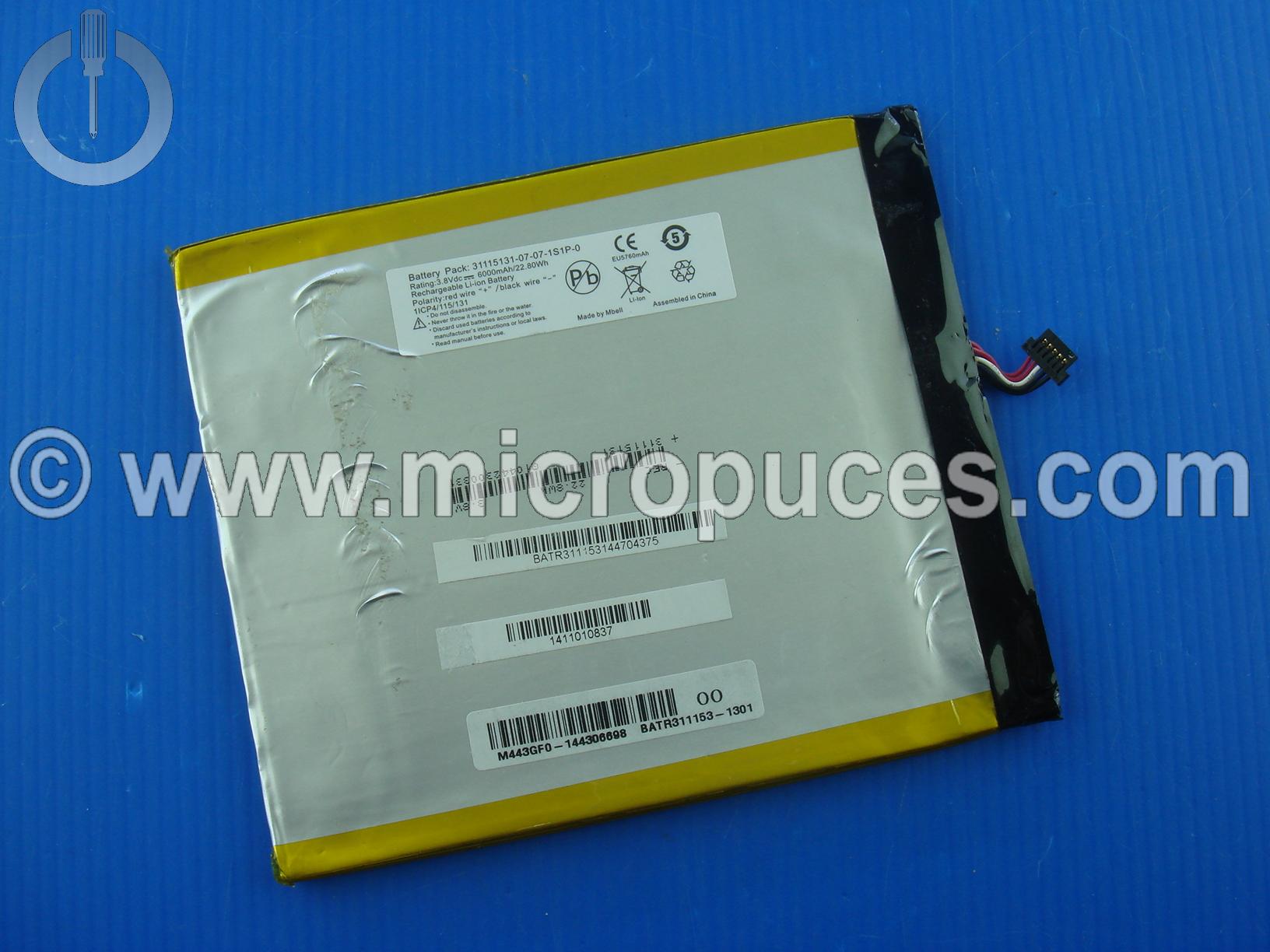 Batterie d'origine pour tablette Carrefour CT1030 6000mAh
