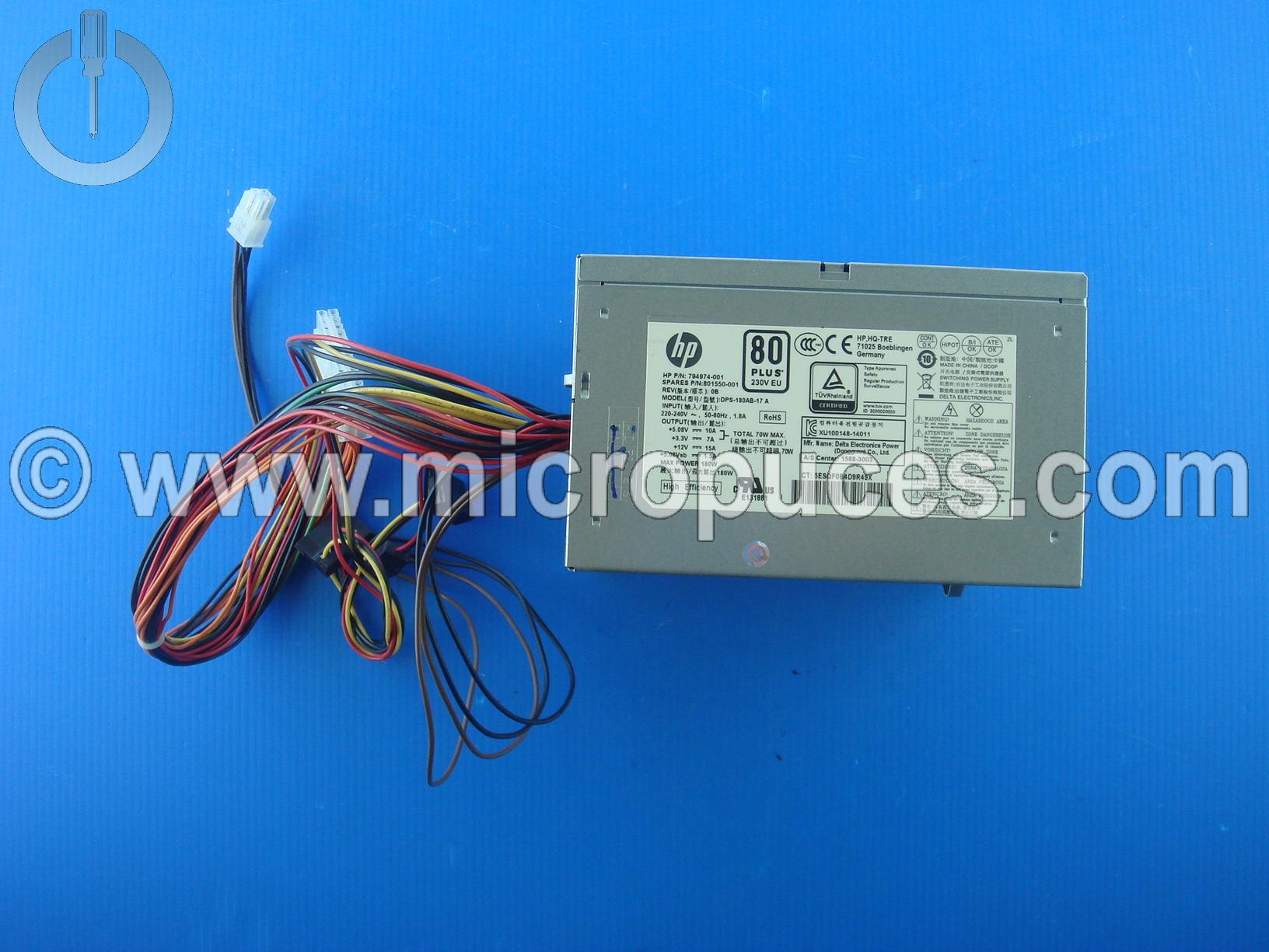 Alimentation HP 180W pour HP PAVILION 500