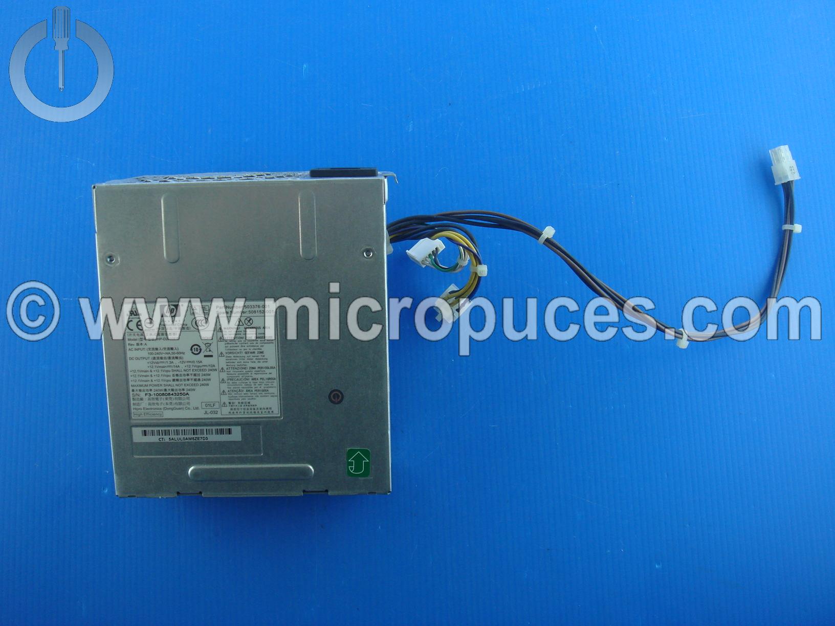 Alimentation 240W pour HP 3500 Desktop PC series