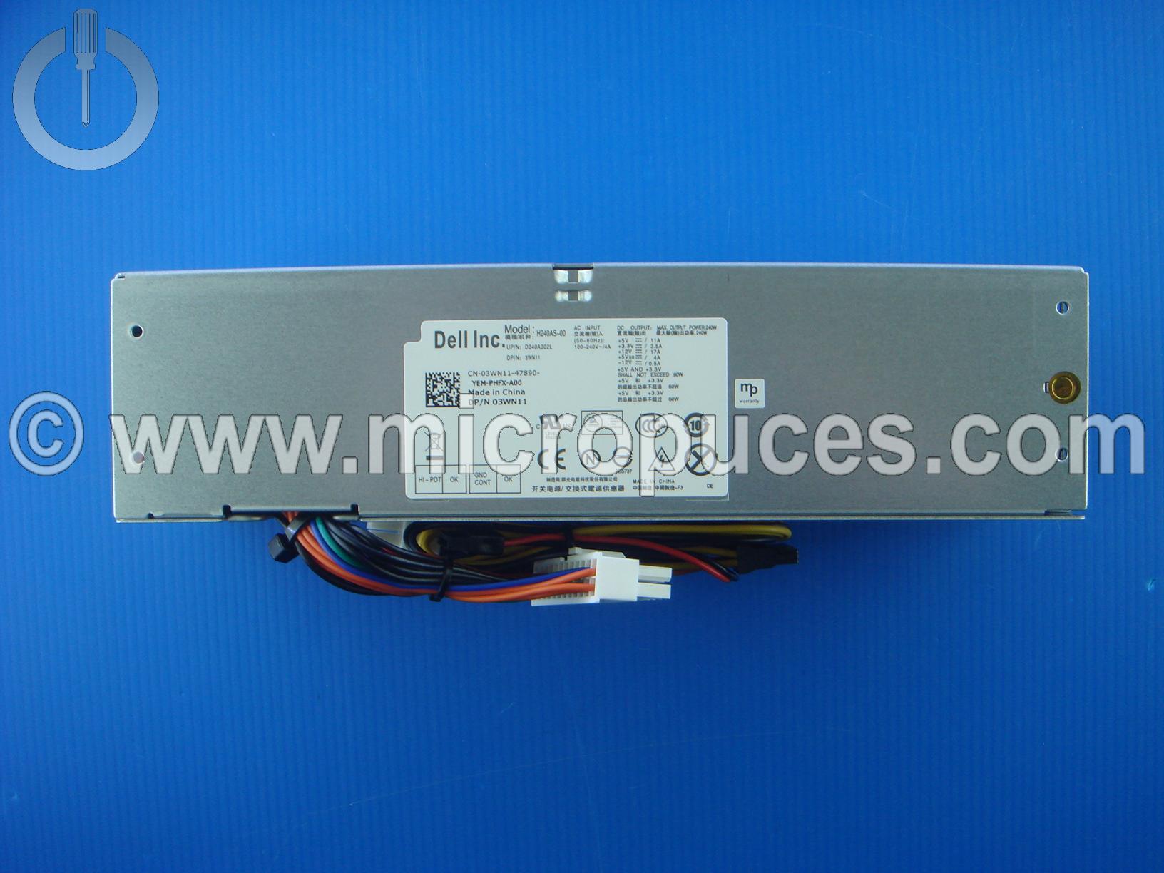 Alimentation 240W pour DELL Optiplex 790