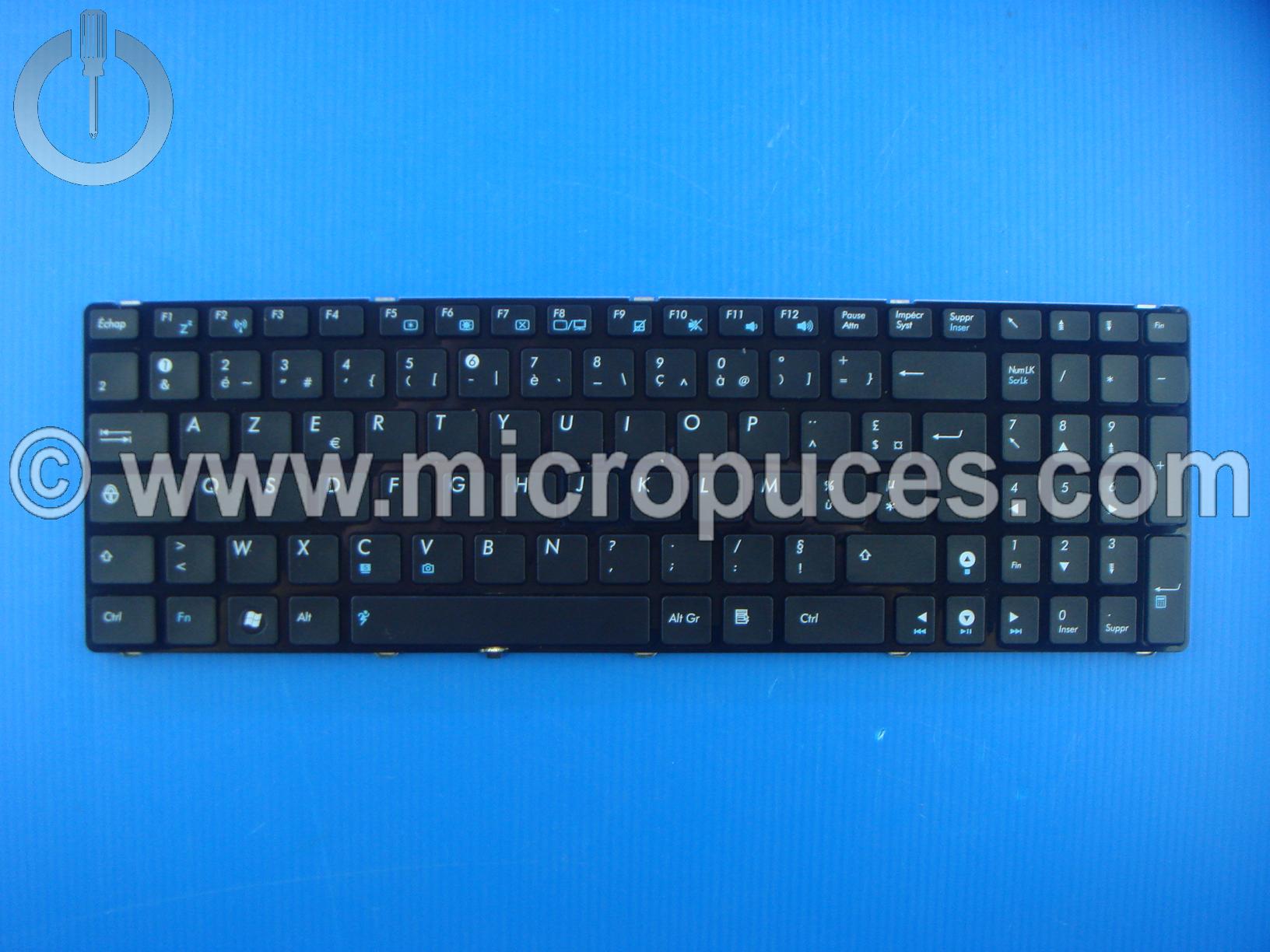 Clavier AZERTY noir pour ASUS B53 N53 K52 R500D X55