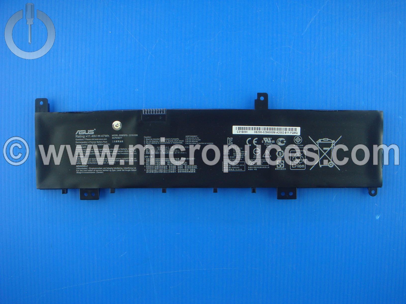 Batterie d'origine C31N1636 pour ASUS
