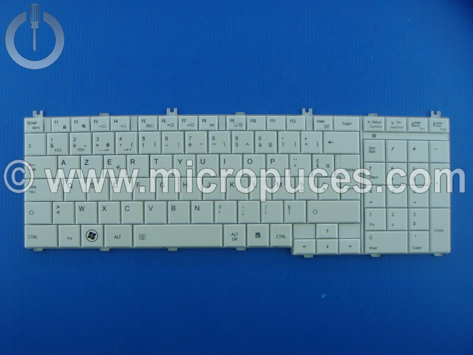 Clavier NEUF AZERTY blanc pour TOSHIBA Satellite L750 C660 L770
