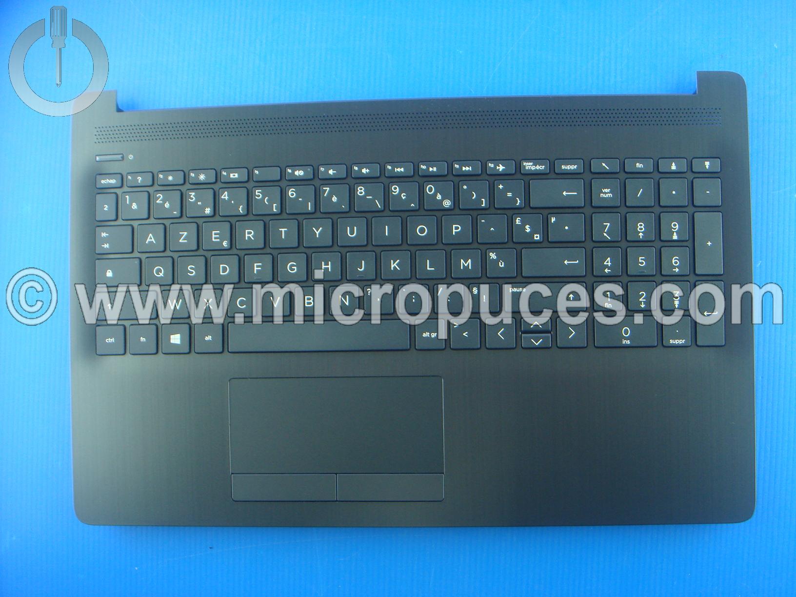 Clavier AZERTY + plasturgie noire brillante pour HP Pavilion 15-da 15-db