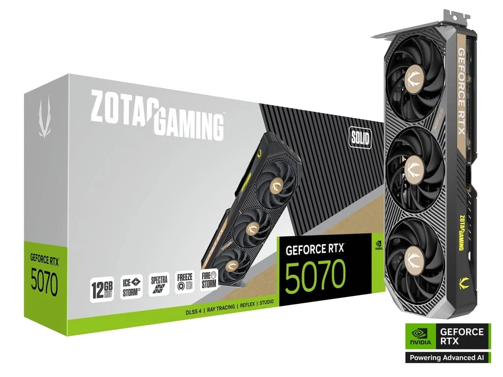 ZOTAC GeForce RTX 5070 SOLID 12GB GDDR7