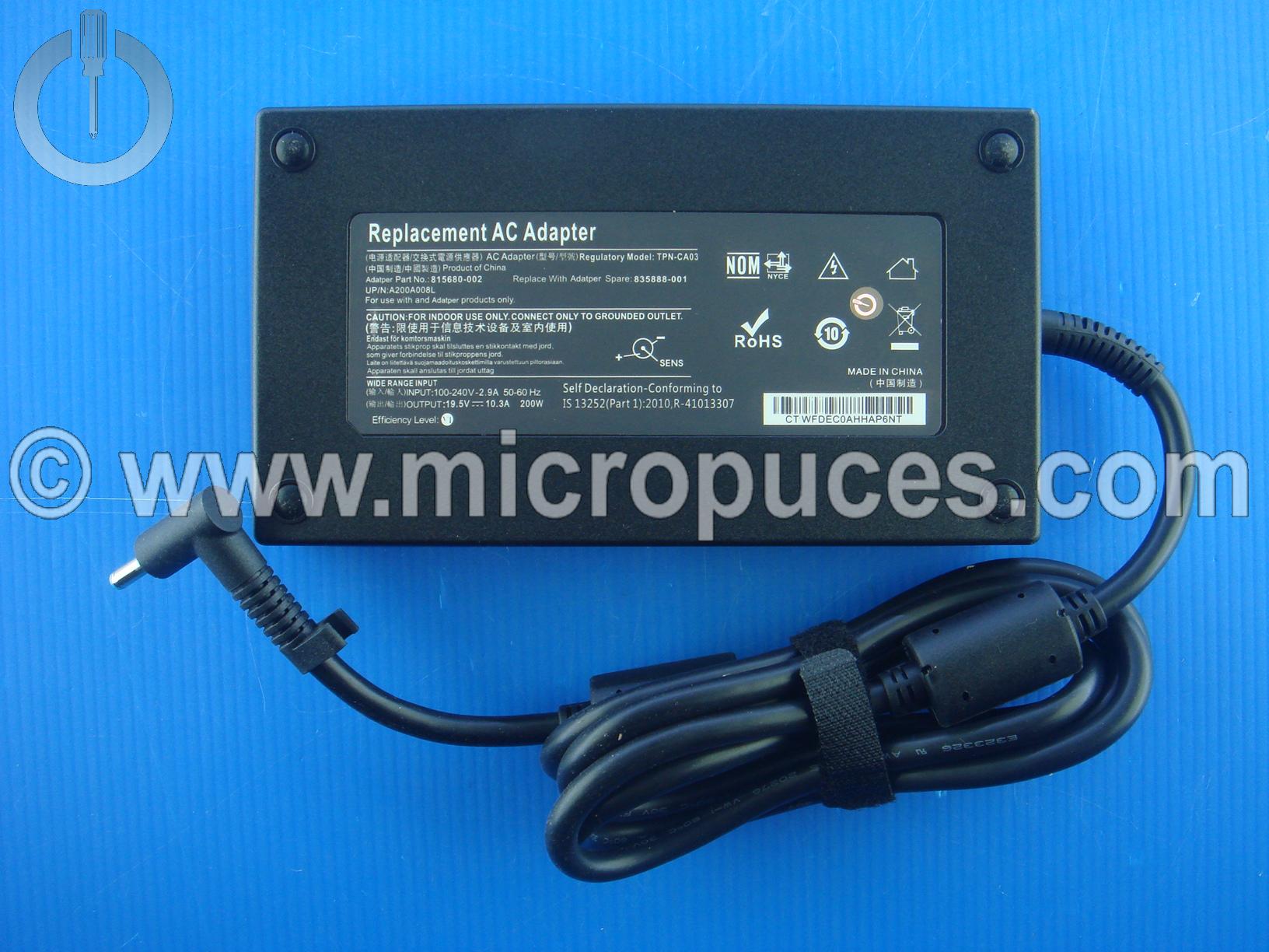 Chargeur de remplacement pour HP Victus 19.5V 10.3A 200W