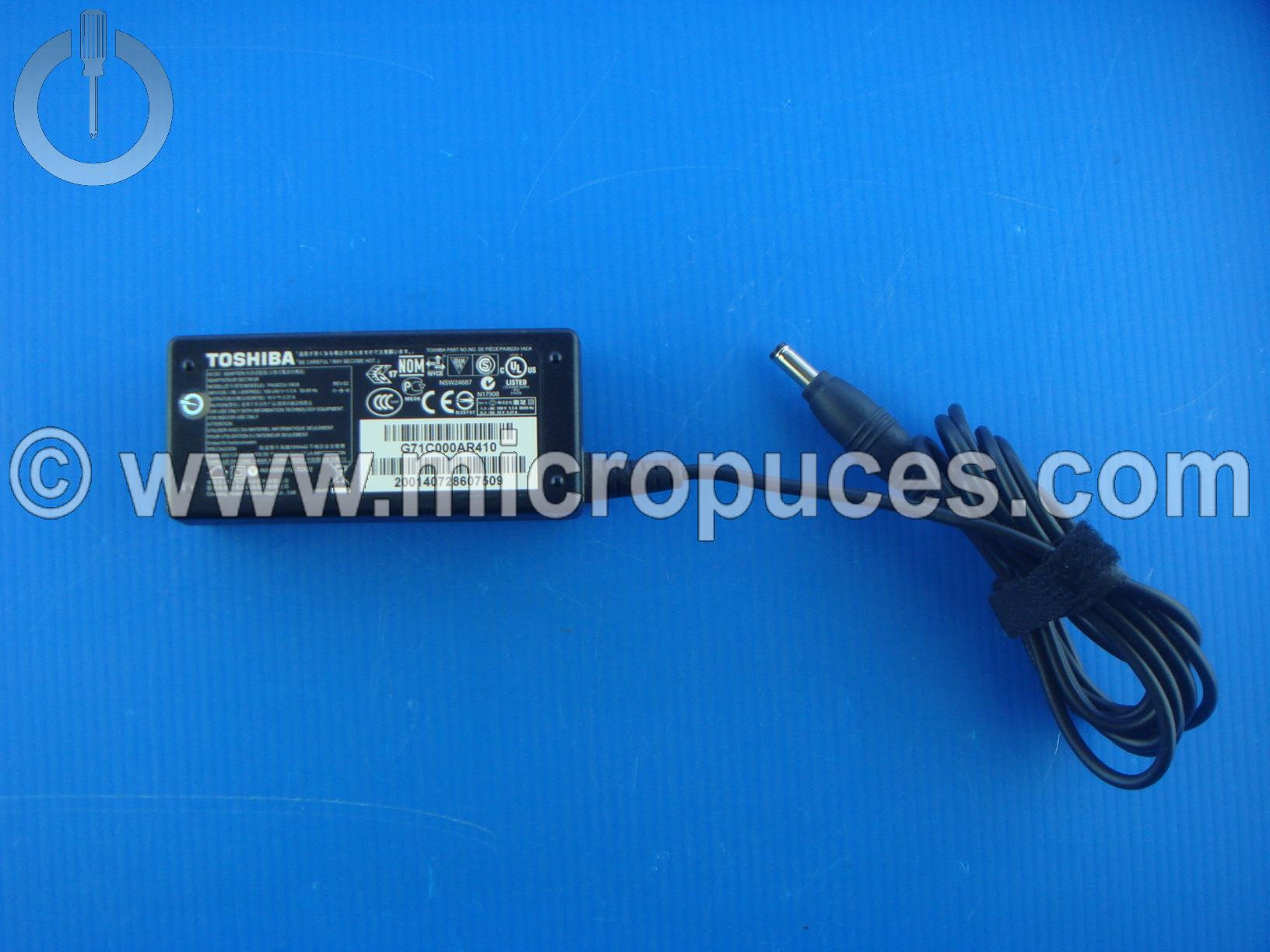 Chargeur Alimentation 19V 2.37A pour TOSHIBA PA3822U