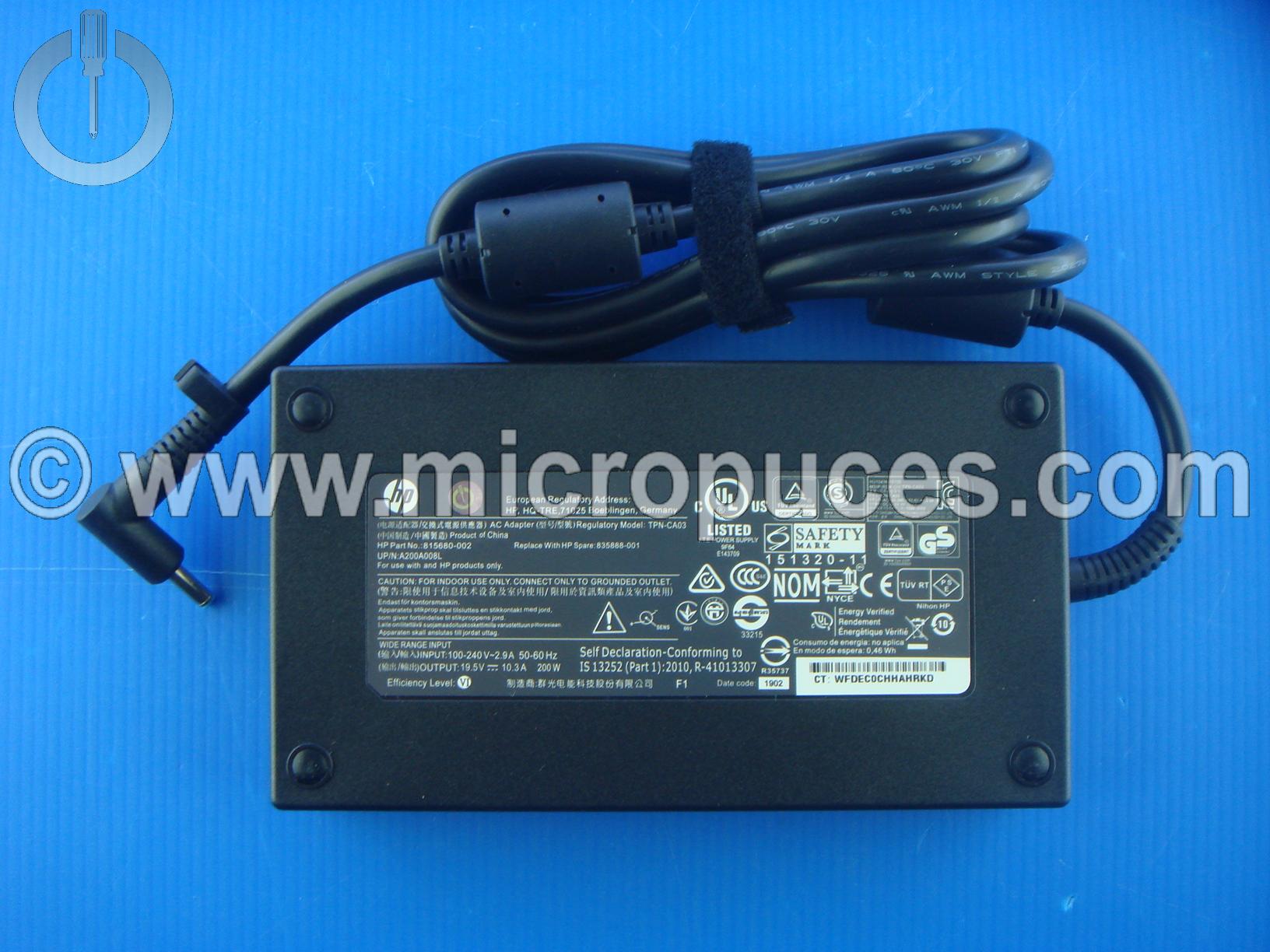 Chargeur pour HP Victus 19.5V 10.3A 200W