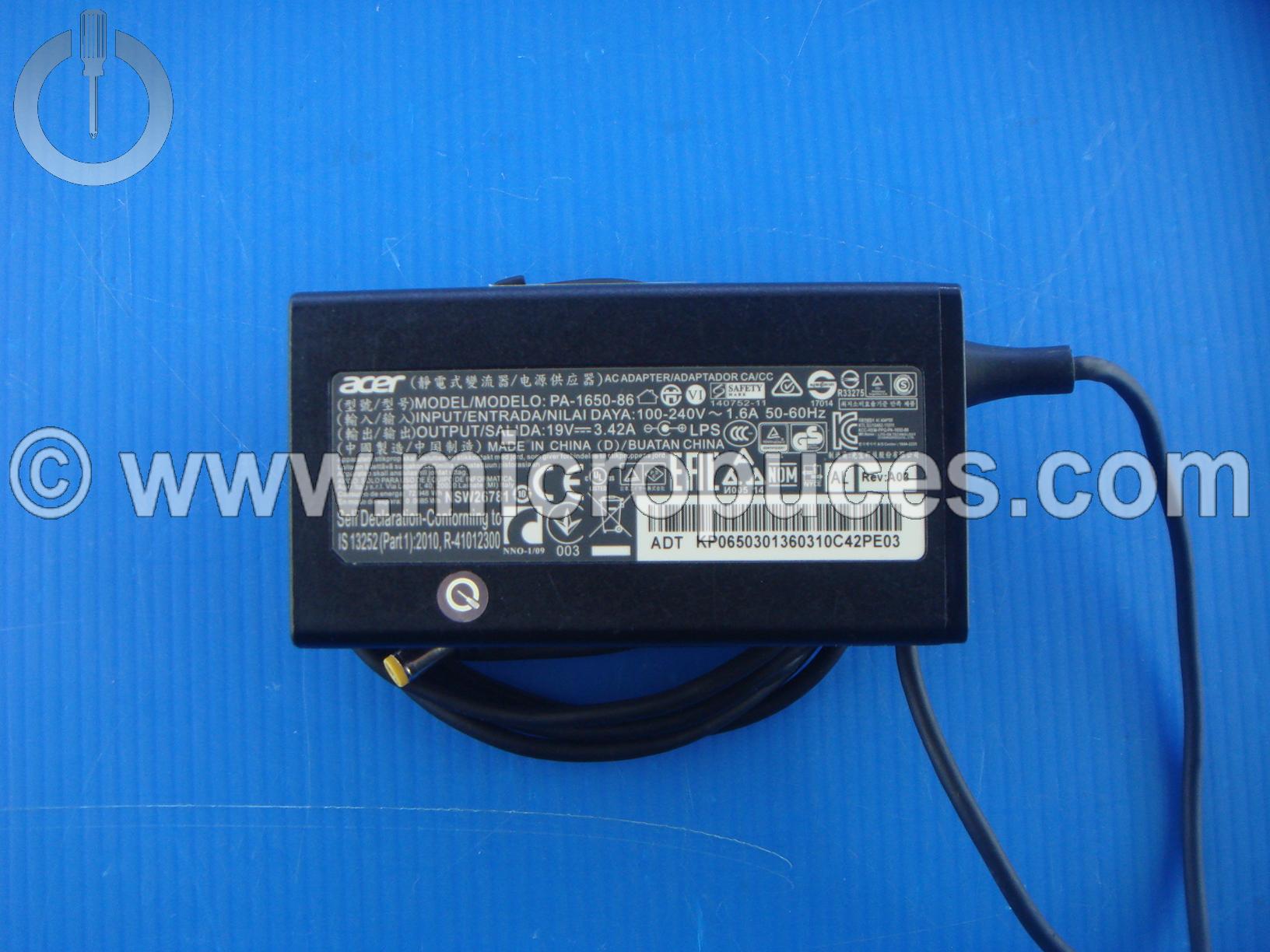 Chargeur Alimentation ACER 19V 3.42A ADP-65