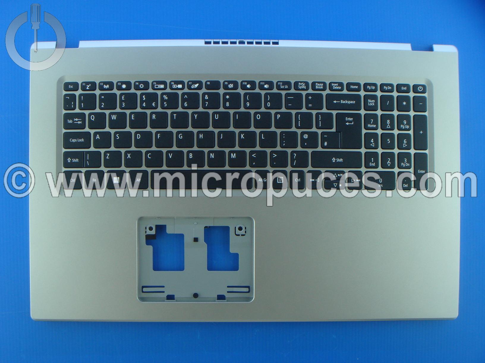 Clavier QWERTY + plasturgie silver pour Acer Aspire A317-53