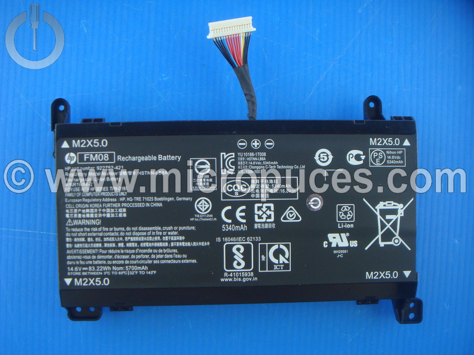 Batterie pour HP FM08 pour OMEN 17-a version 16 cables