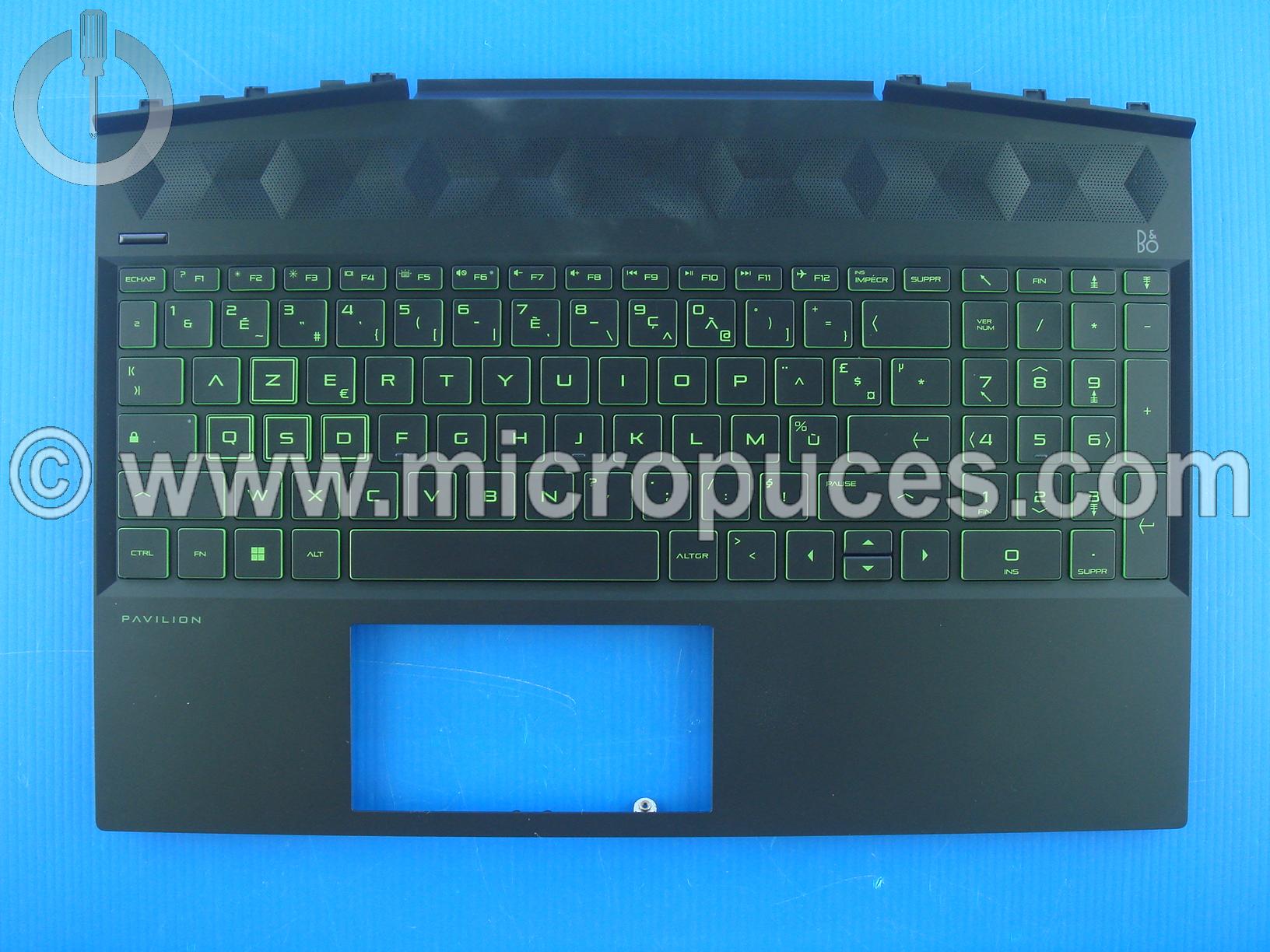 Clavier AZERTY + plasturgie de dessus pour HP Pavilion 15-DK