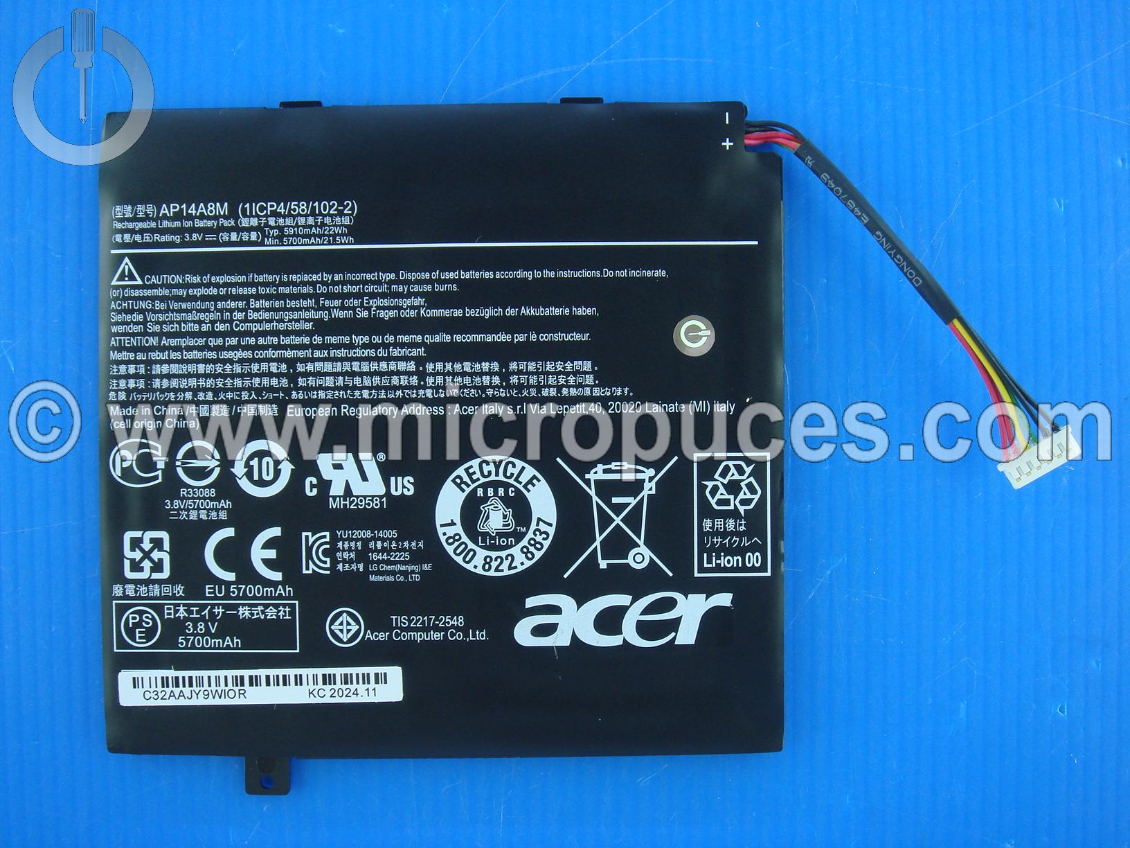 Batterie neuve AP14A4M d'origine pour ACER Aspire Switch 10