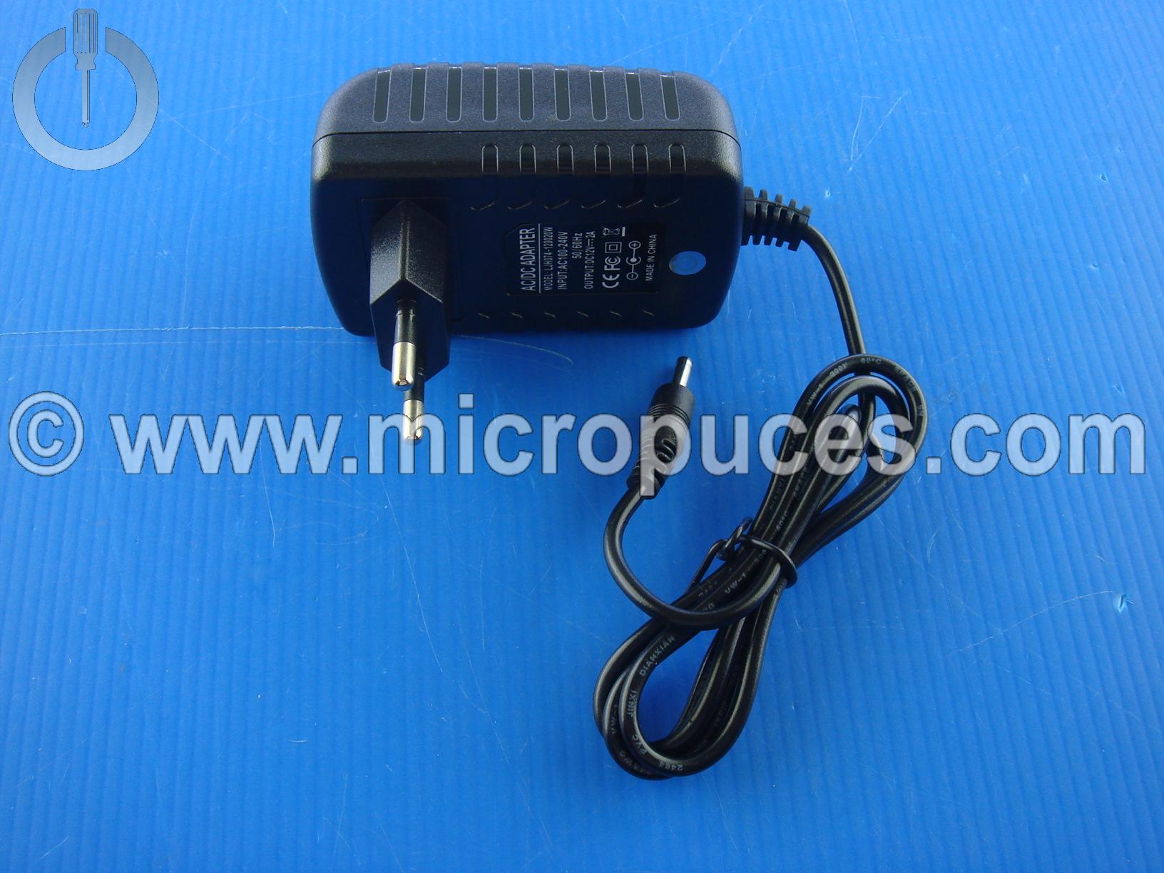 Chargeur Alimentation 12V 2A Archos Arnova Memup Thomson... (embout 3.5mm)