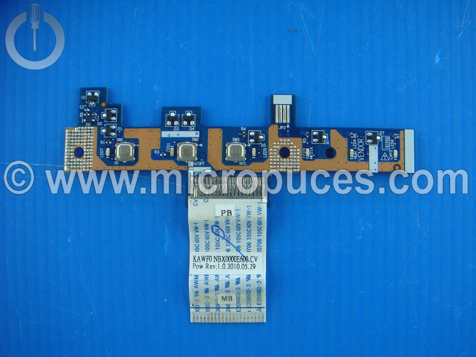 Carte fille bouton power pour eMachines E727