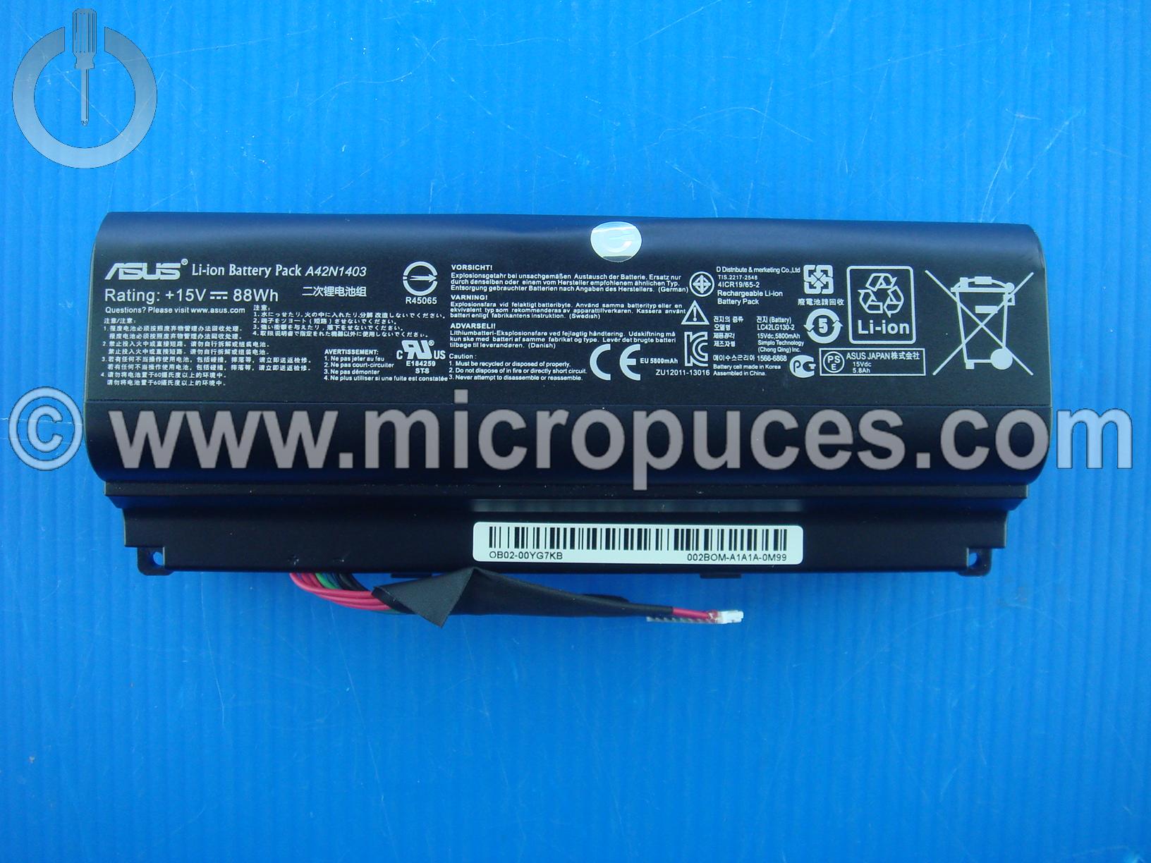 Batterie d'origine A42N1403 pour ASUS G751