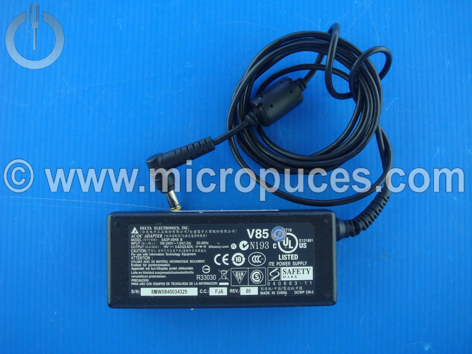 Chargeur Alimentation 19V 3.5A pour ACER connecteur jaune