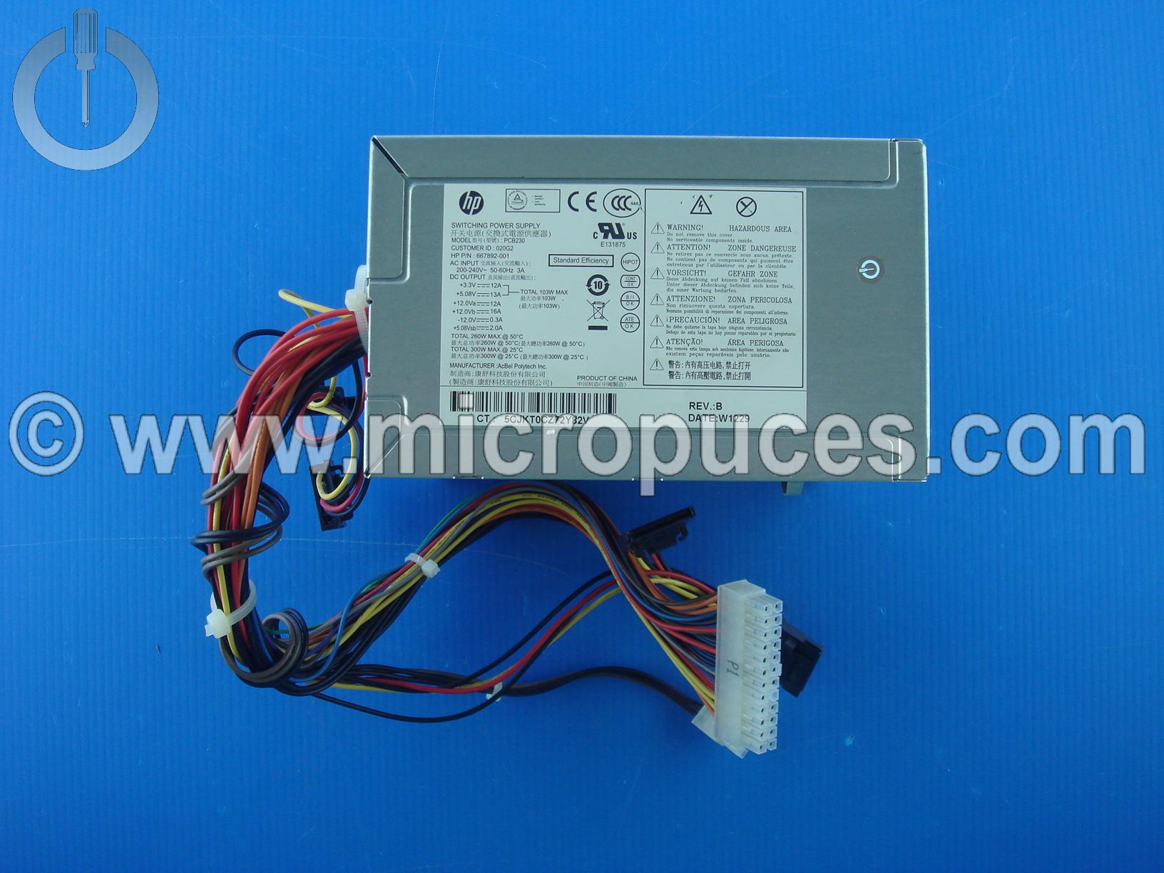 Alimentation 300W pour HP ProDesk 400 G1