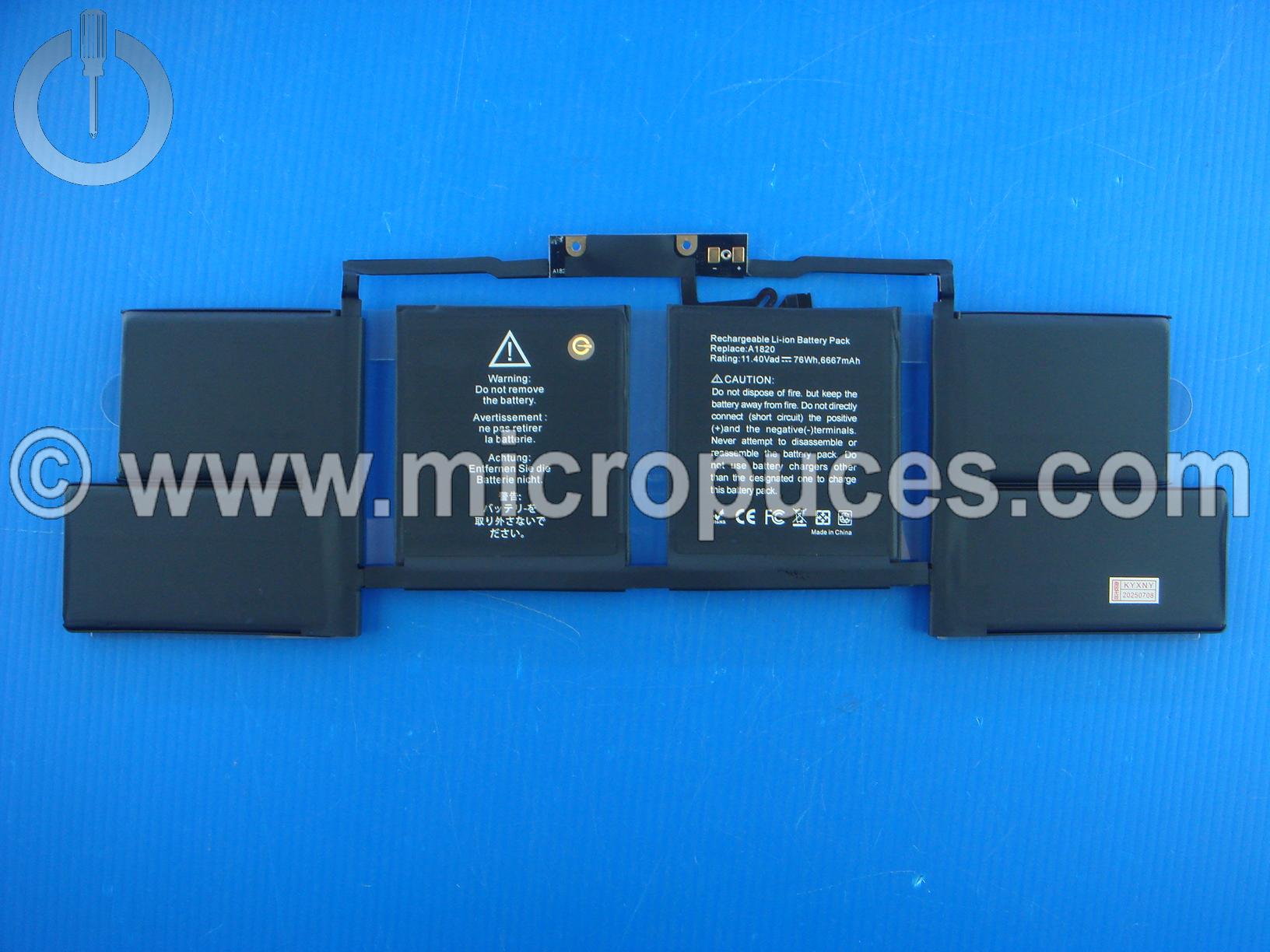 Batterie de remplacement pour Macbook 15" retina A1707 2017 touch