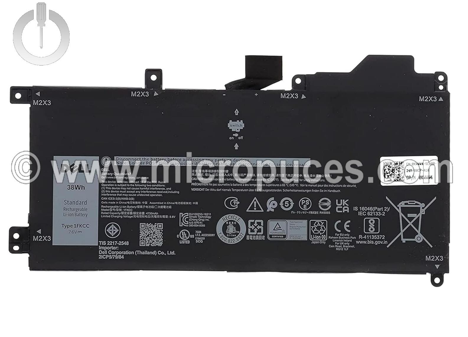 Batterie compatible pour DELL Latitude 7200 2-in-1