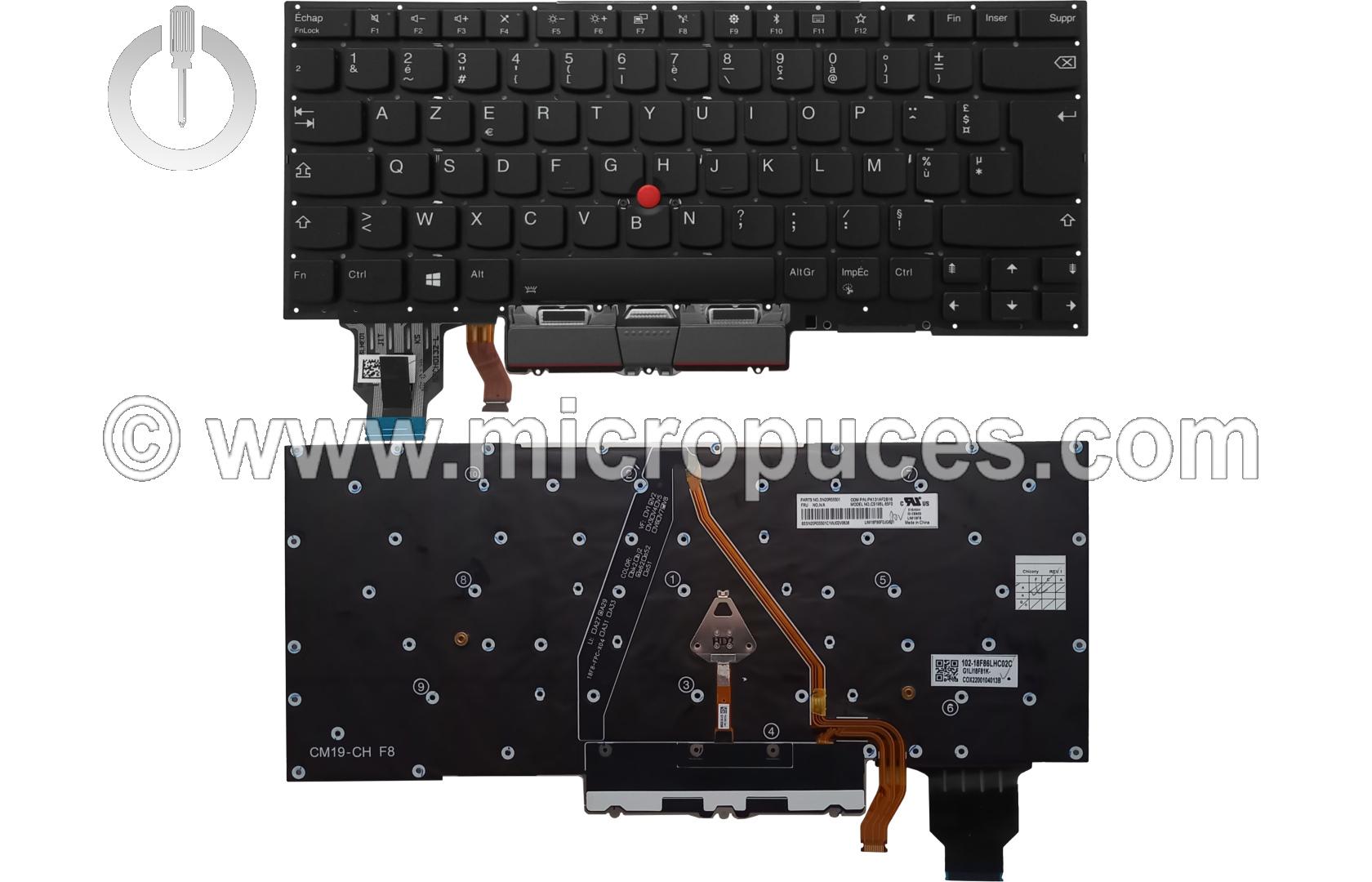 Clavier AZERTY X1 Carbon 8th Gen