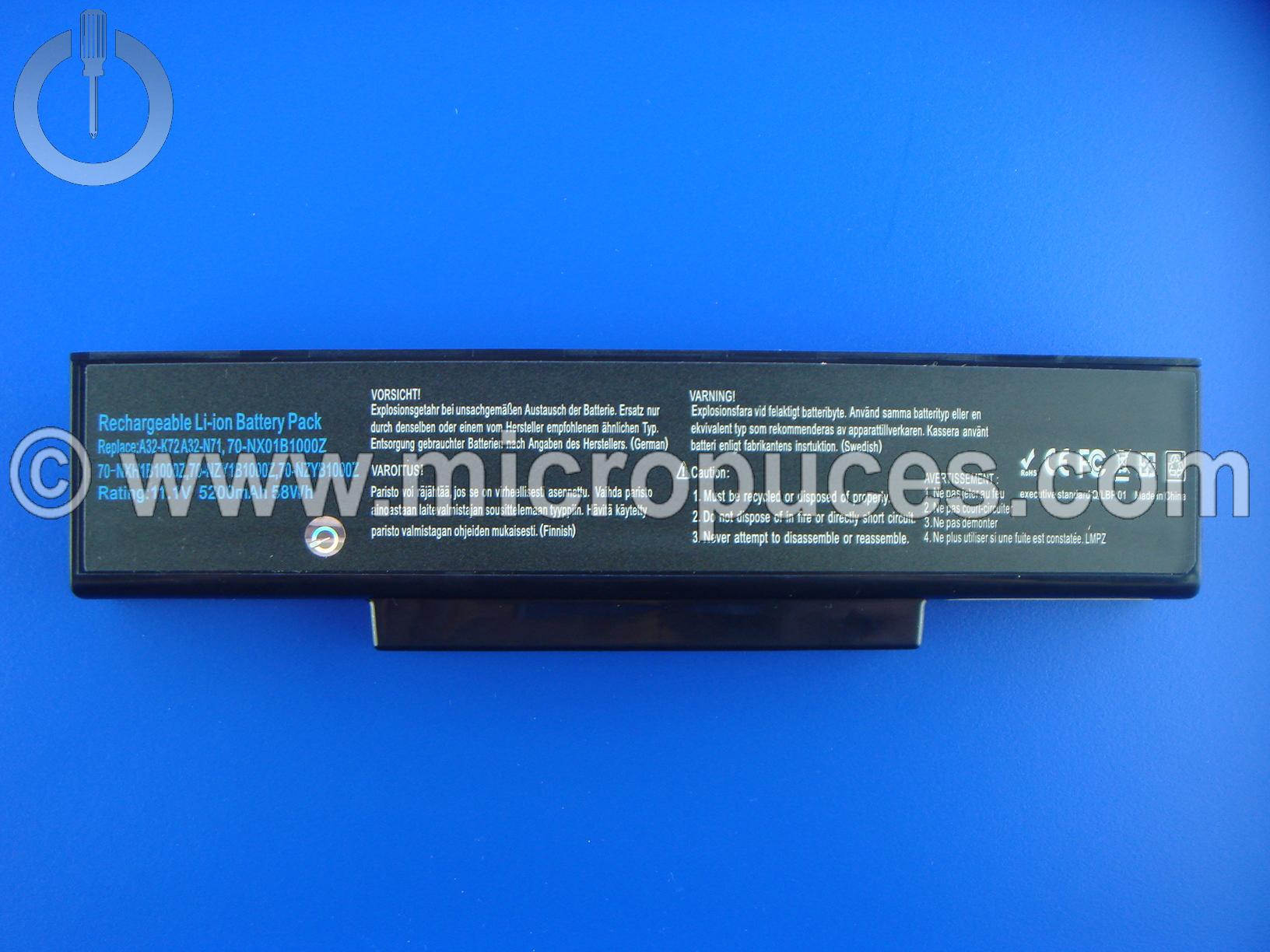 Batterie NEUVE de remplacement pour ASUS K72 N71