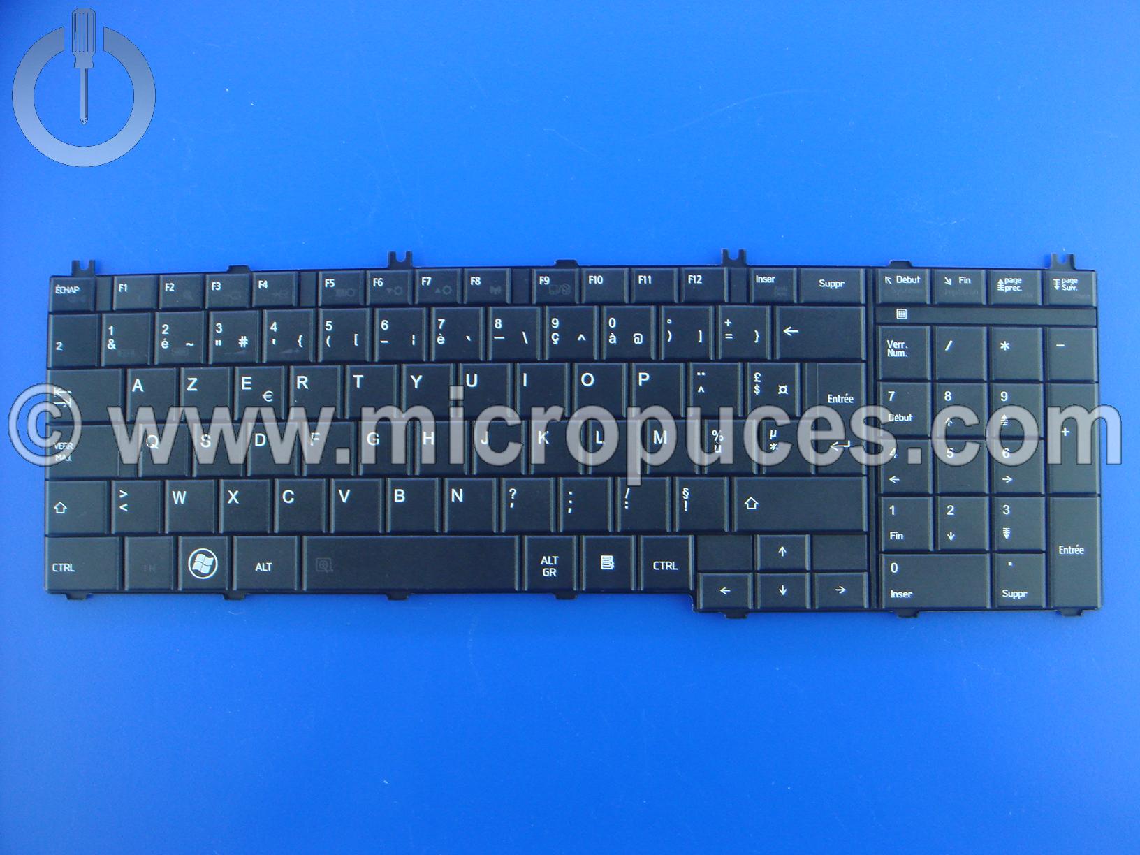 Clavier AZERTY noir pour TOSHIBA Satellite C670