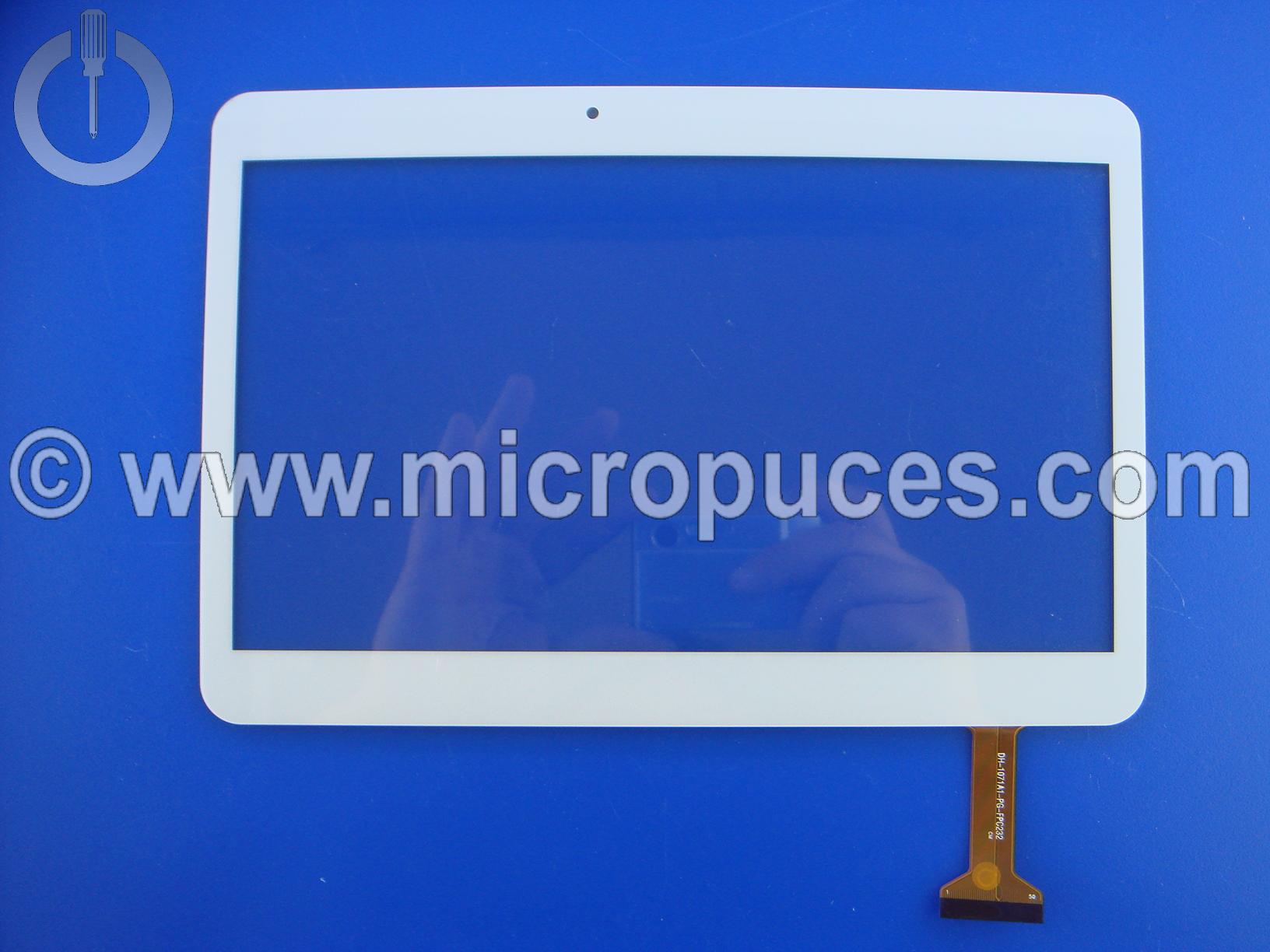 Vitre tactile blanche pour tablette 10,1" pouces MJK-0331-V1 FPC