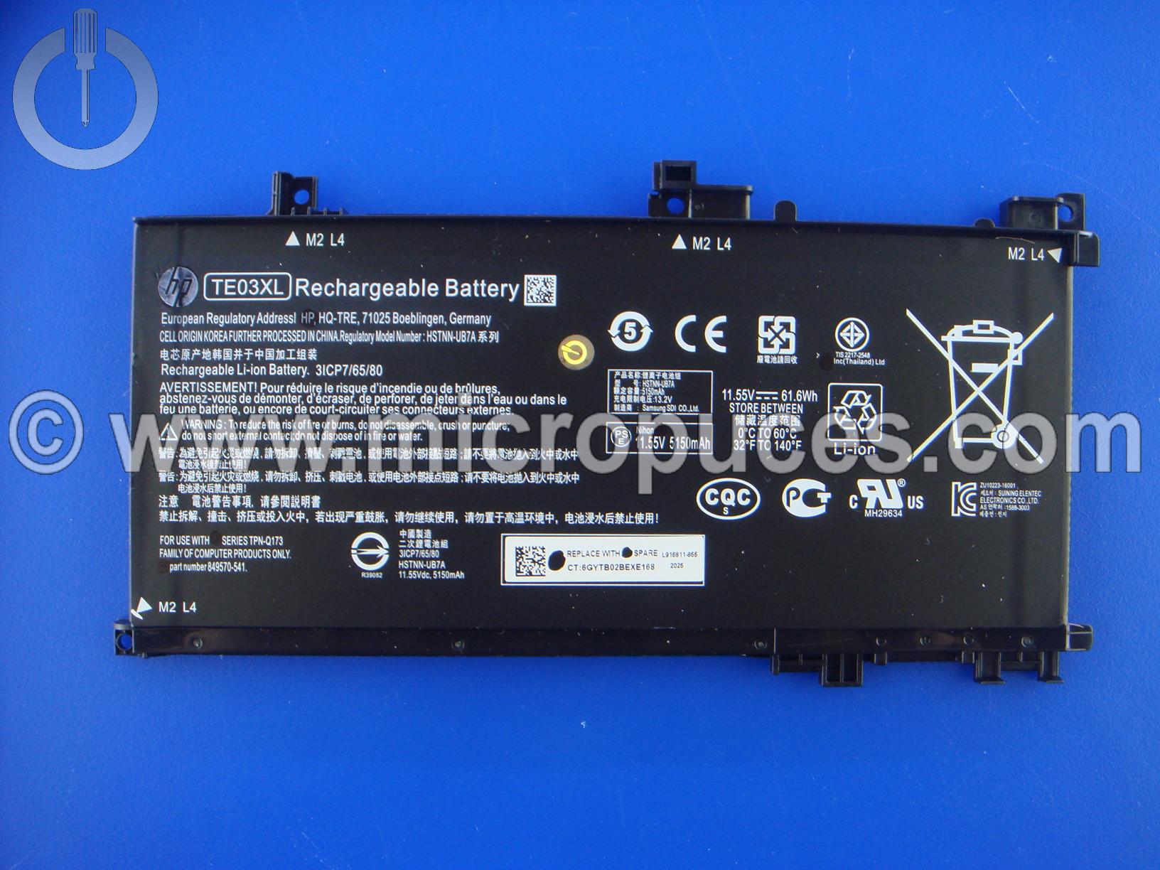 Batterie TE04XL 63Wh pour HP Omen