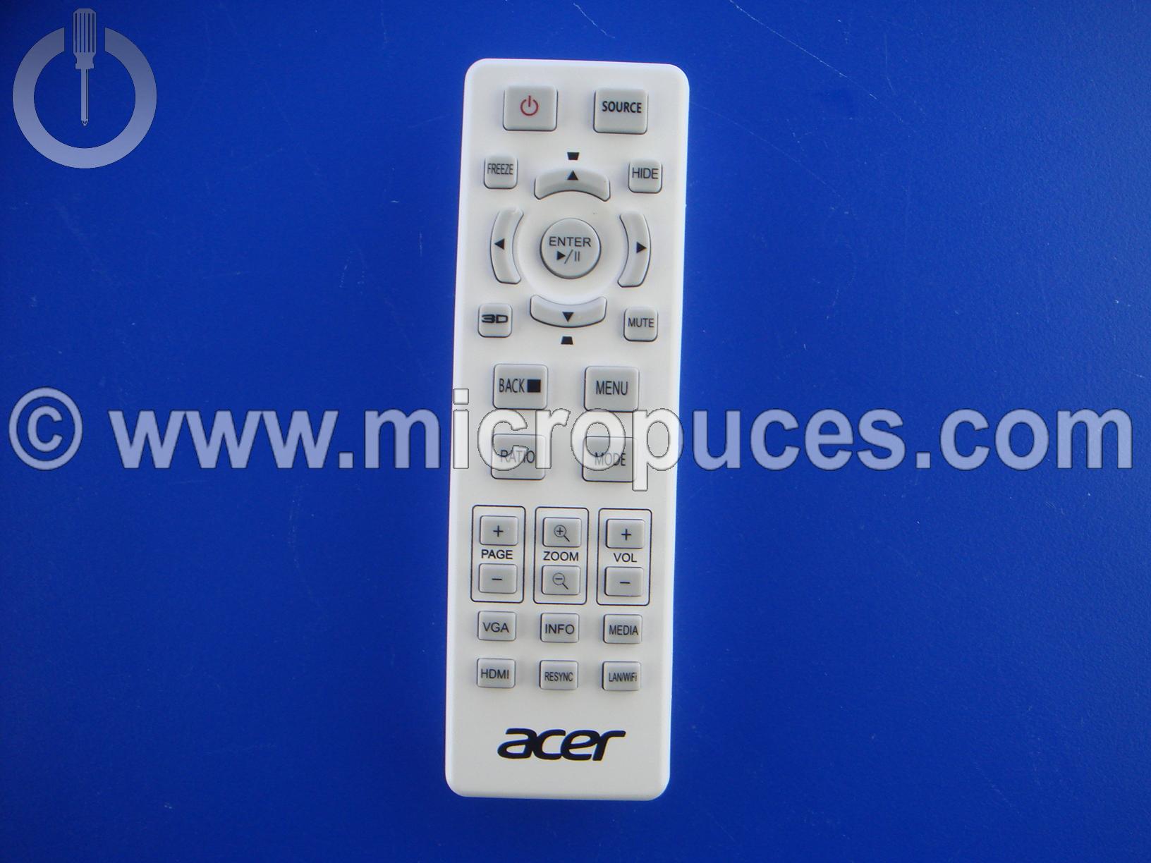 Tlcommande blanche pour ACER X1525C