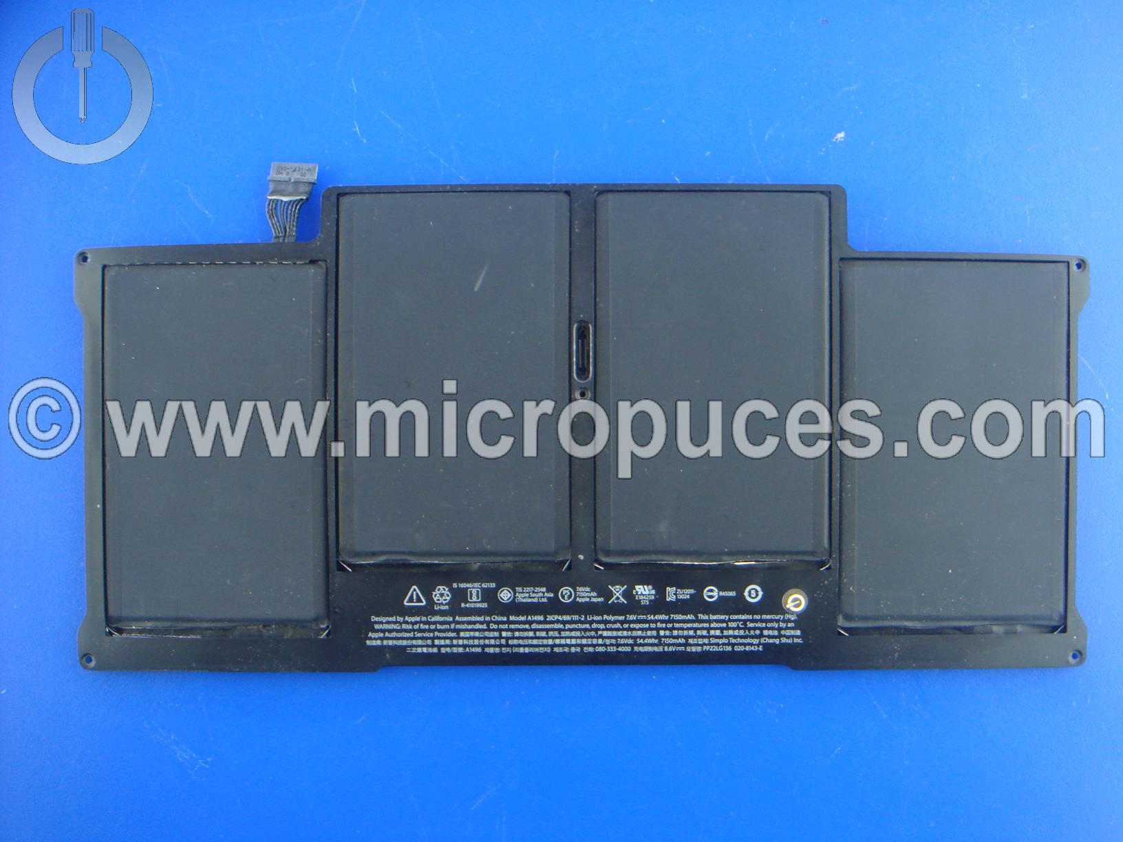 Batterie d'origine A1496 pour Macbook Air A1466