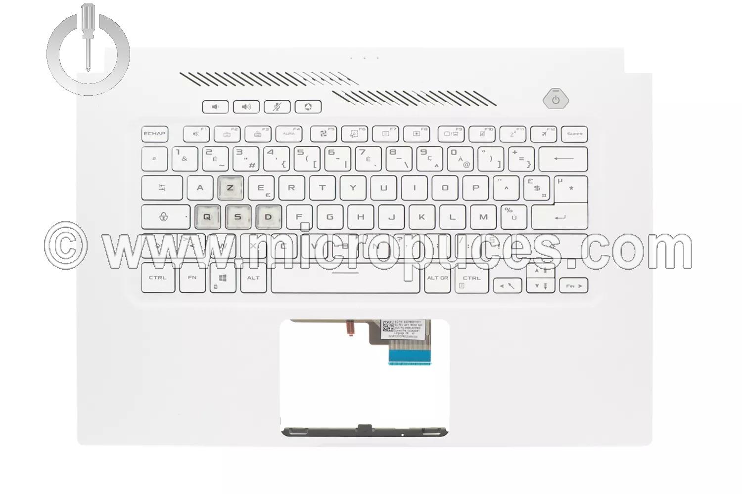 Clavier + plasturgie pour Asus FX506 - blanc