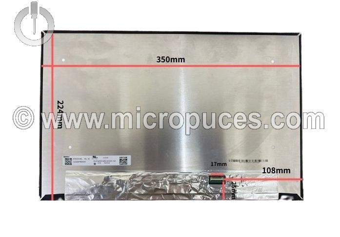 Ecran 16" Slim 30pin FHD 1980 x 1200 2K ( ultra narrow connector )