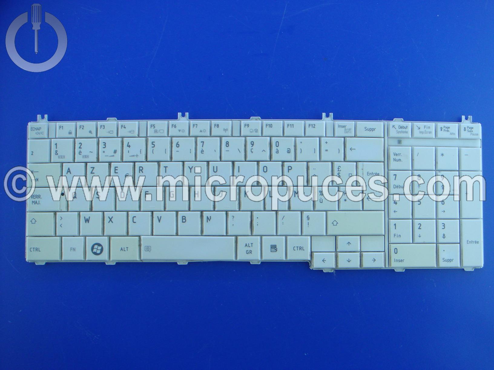 Clavier AZERTY blanc pour TOSHIBA Satellite L750 C660 L770