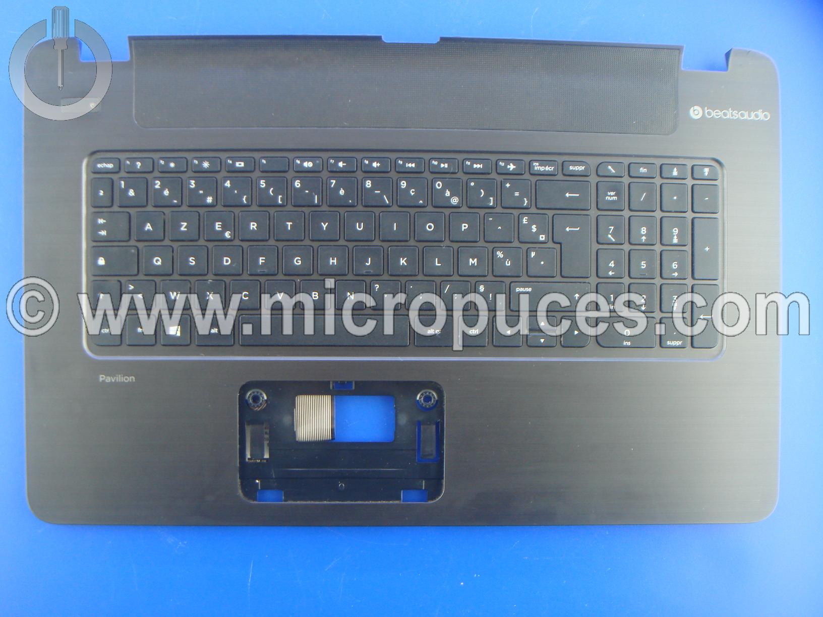 Clavier AZERTY + plasturgie du dessus pour HP Pavilion 17-f 17-p
