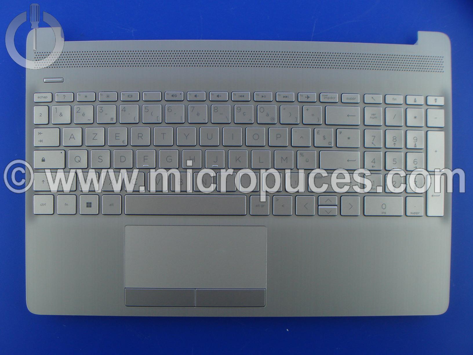 Clavier + plasturgie gris silver AZERTY pour HP Pavilion 15-dw